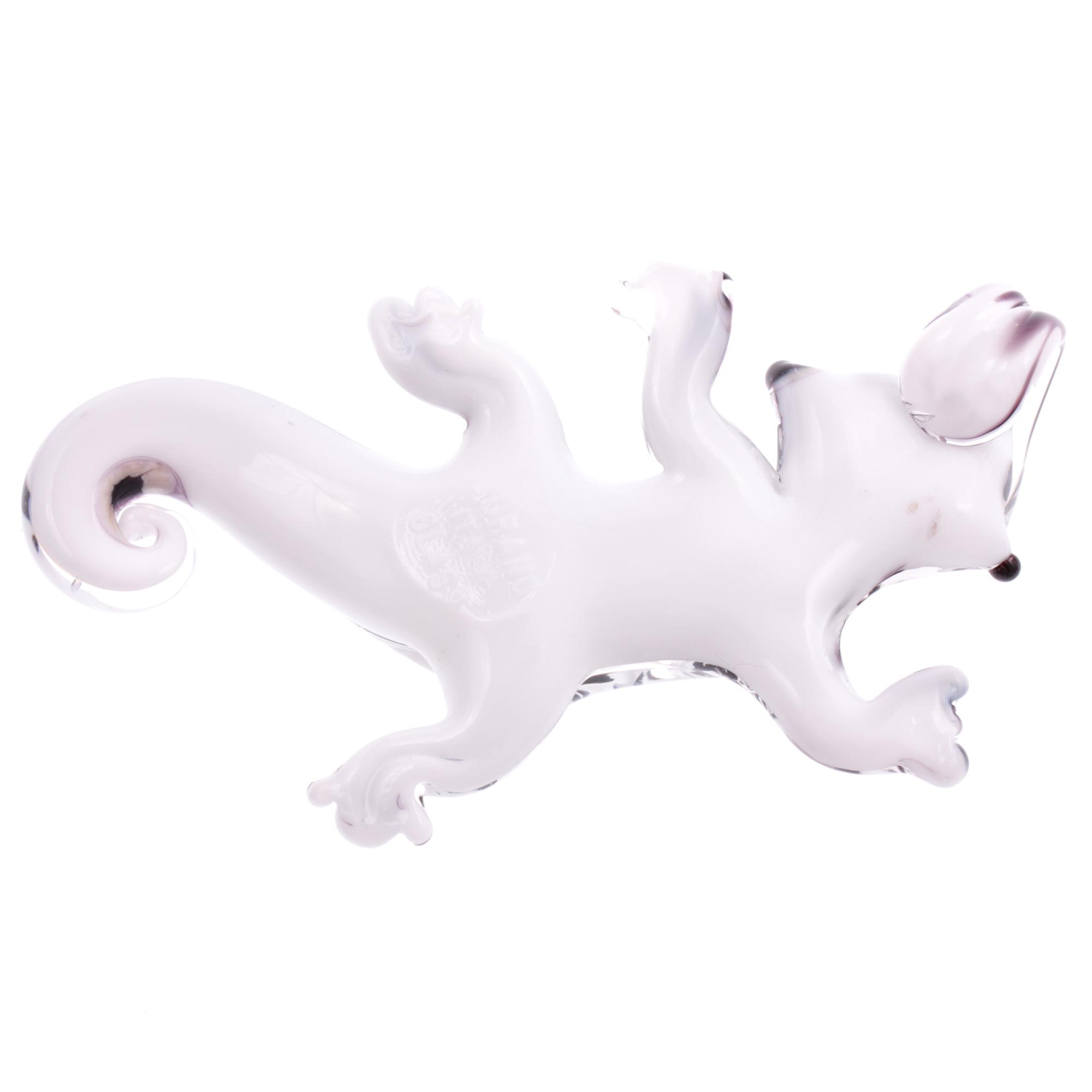 Ein Kunstwerk aus Murano Glas Model  "Geco" Anhänger -schwarz-weiss