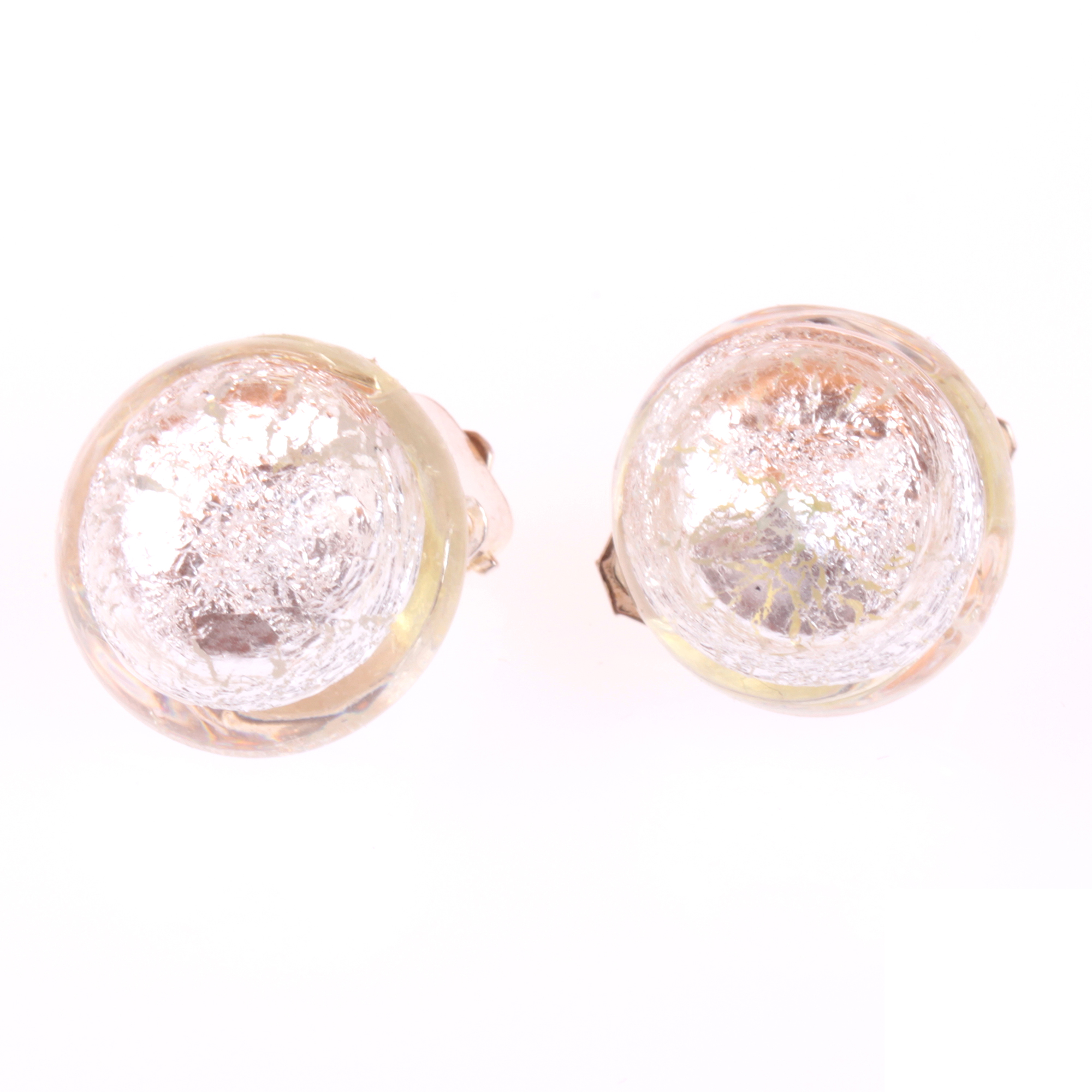 Muranoglas Ohrclip "Elea" silber