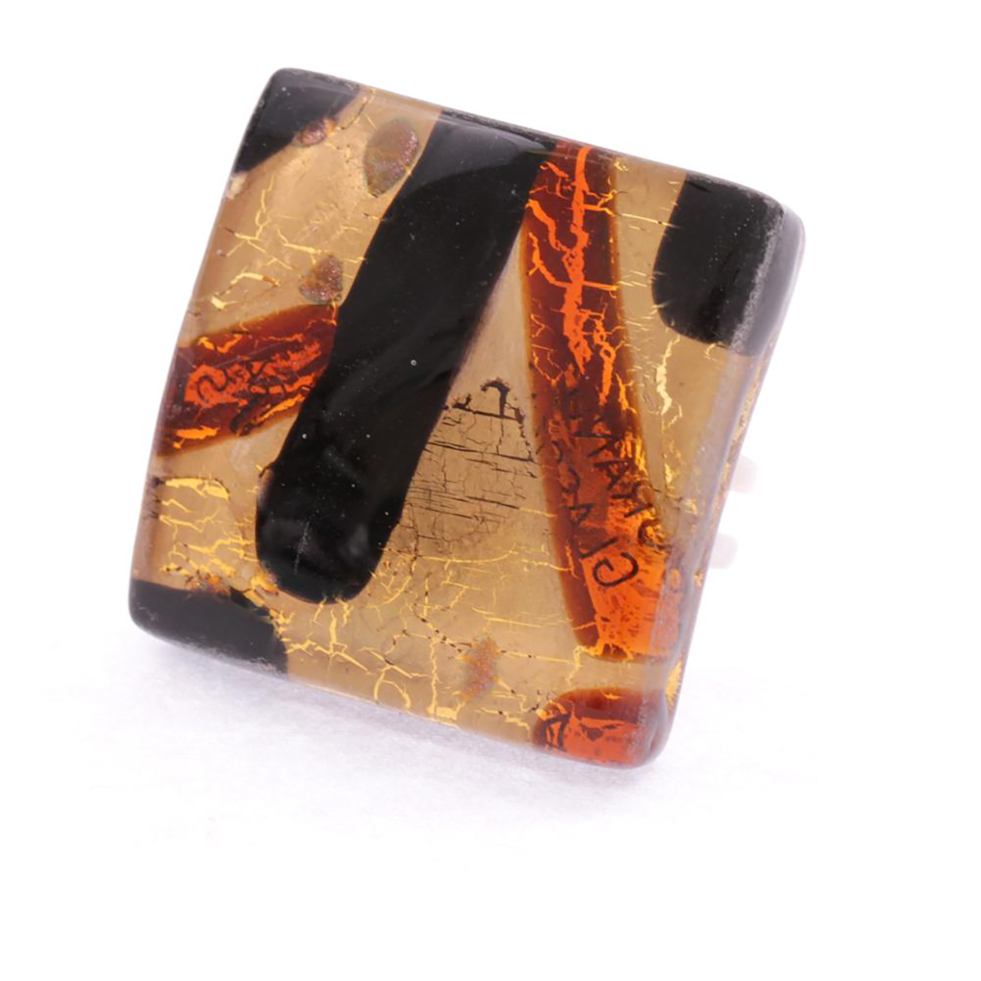 Echter Murano Glas Ring "Sogno" -braun-gold Echter Murano Glas Ring "Sogno" -braun-gold