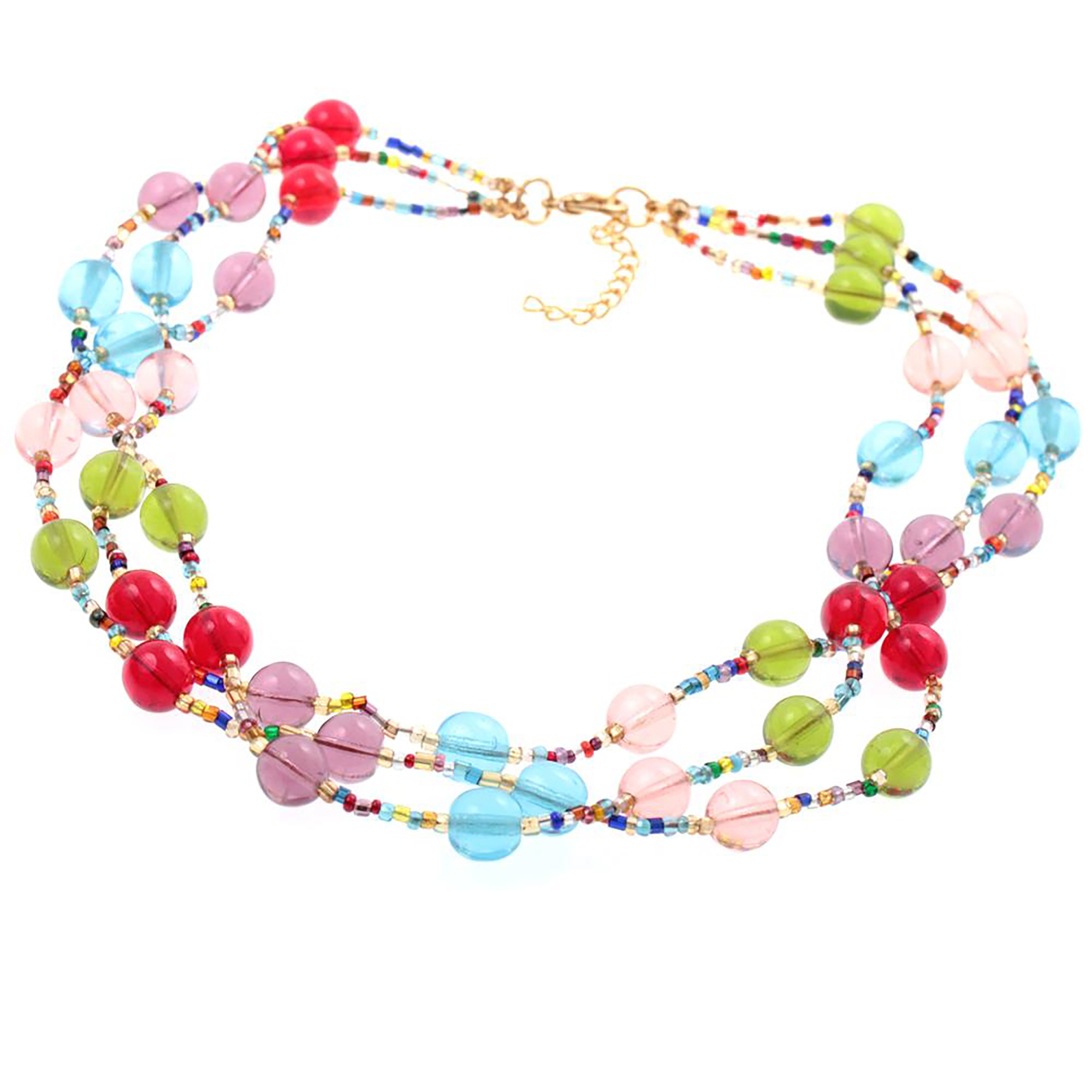 3 reihiges Murano Glas Collier "Rosalie" Halskette-bunt 3 reihiges Murano Glas Collier "Rosalie" Halskette-bunt