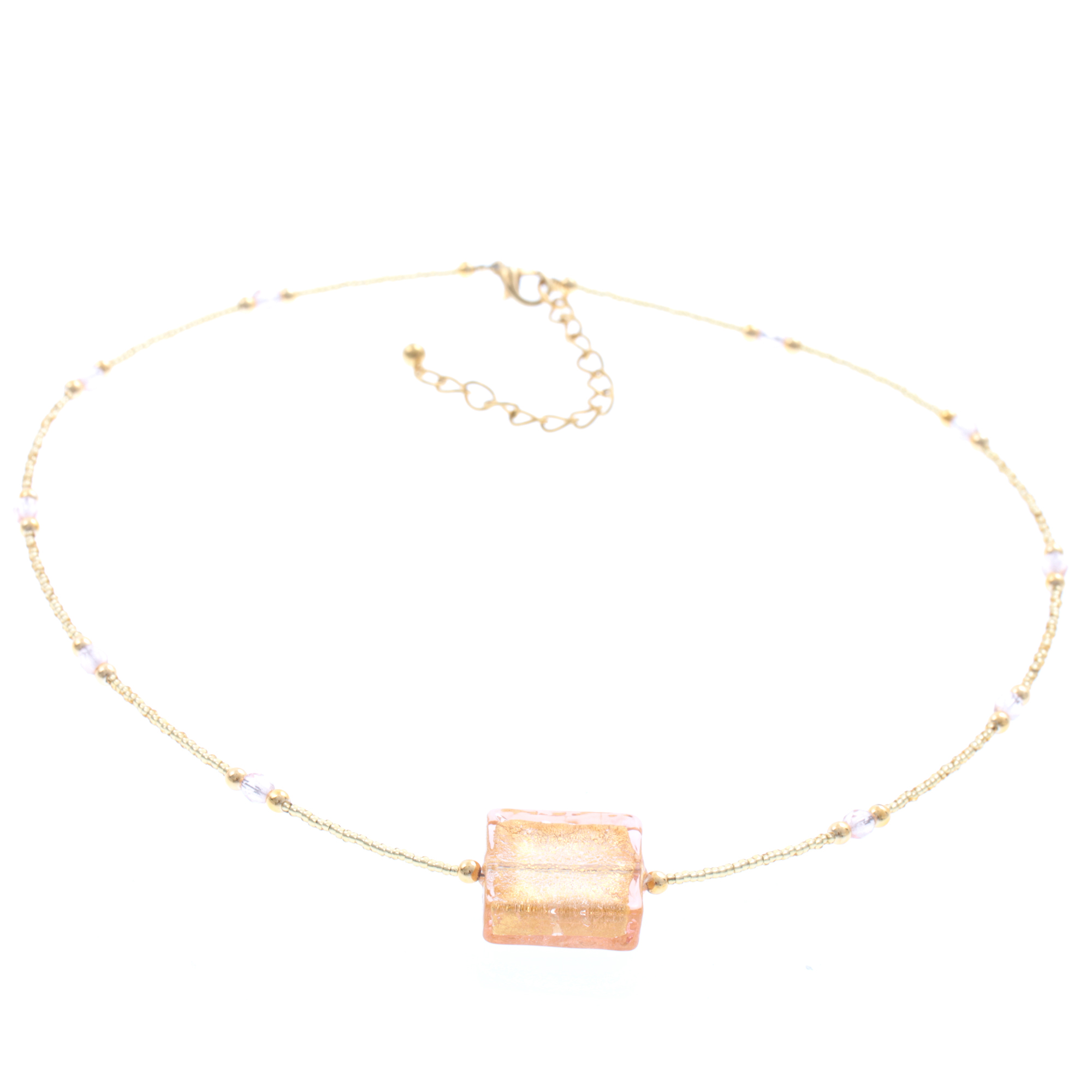 Süßes Murano Glas Collier "Mel" Halskette-gold