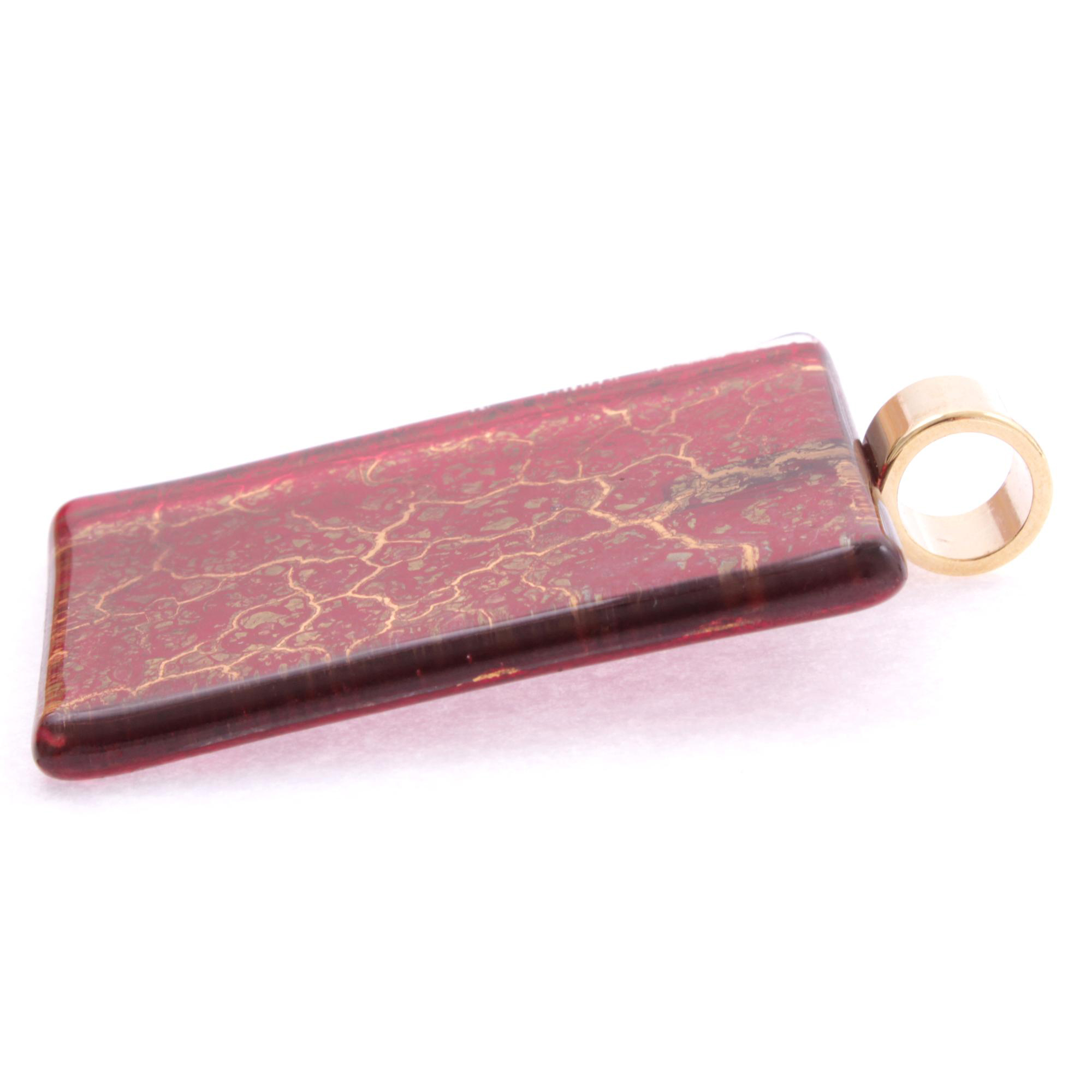 Ein edler Anhänger aus Murano Glas Modell "Pinta II"-rot-gold