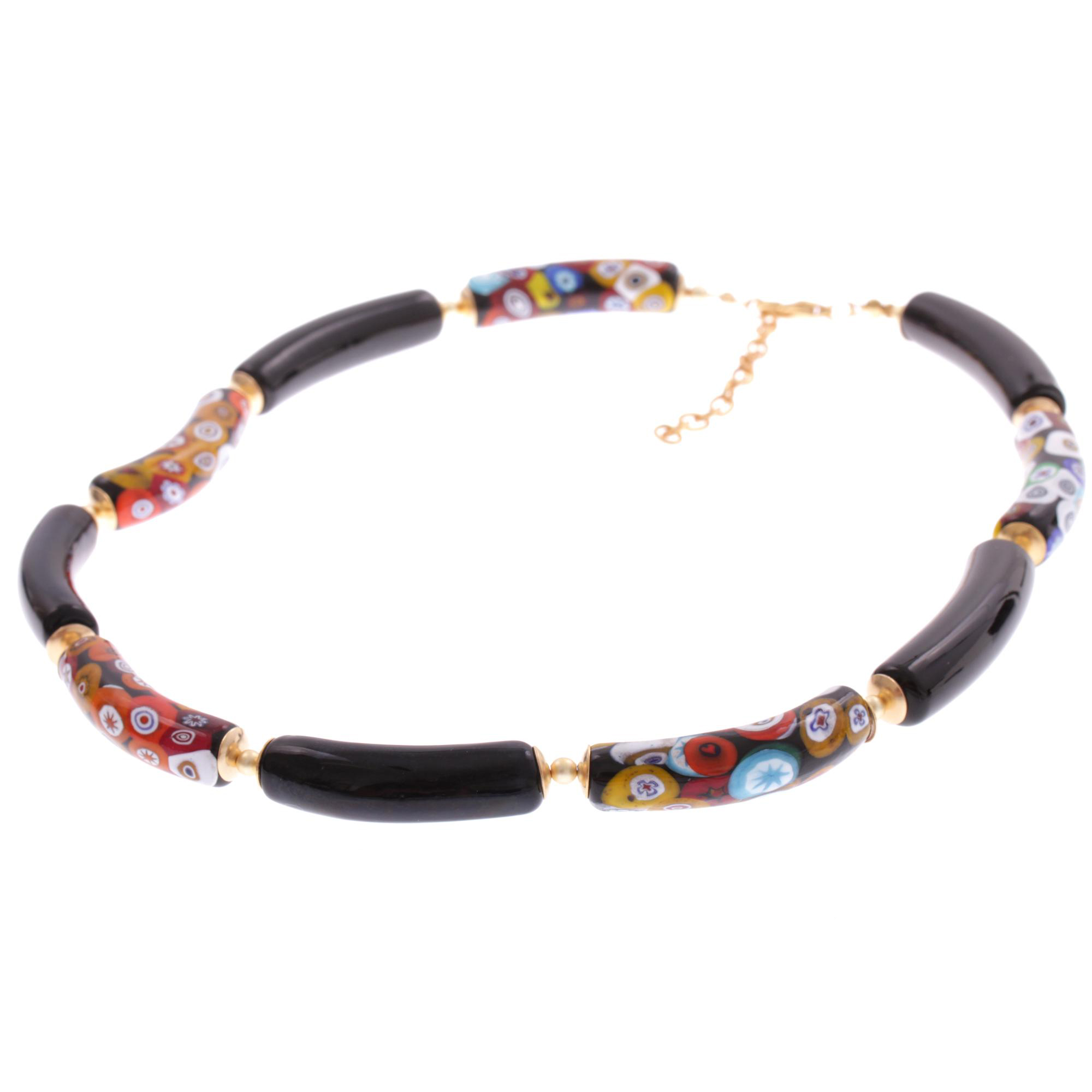 Collier Murano Glas "Lea"-mille fiori gold