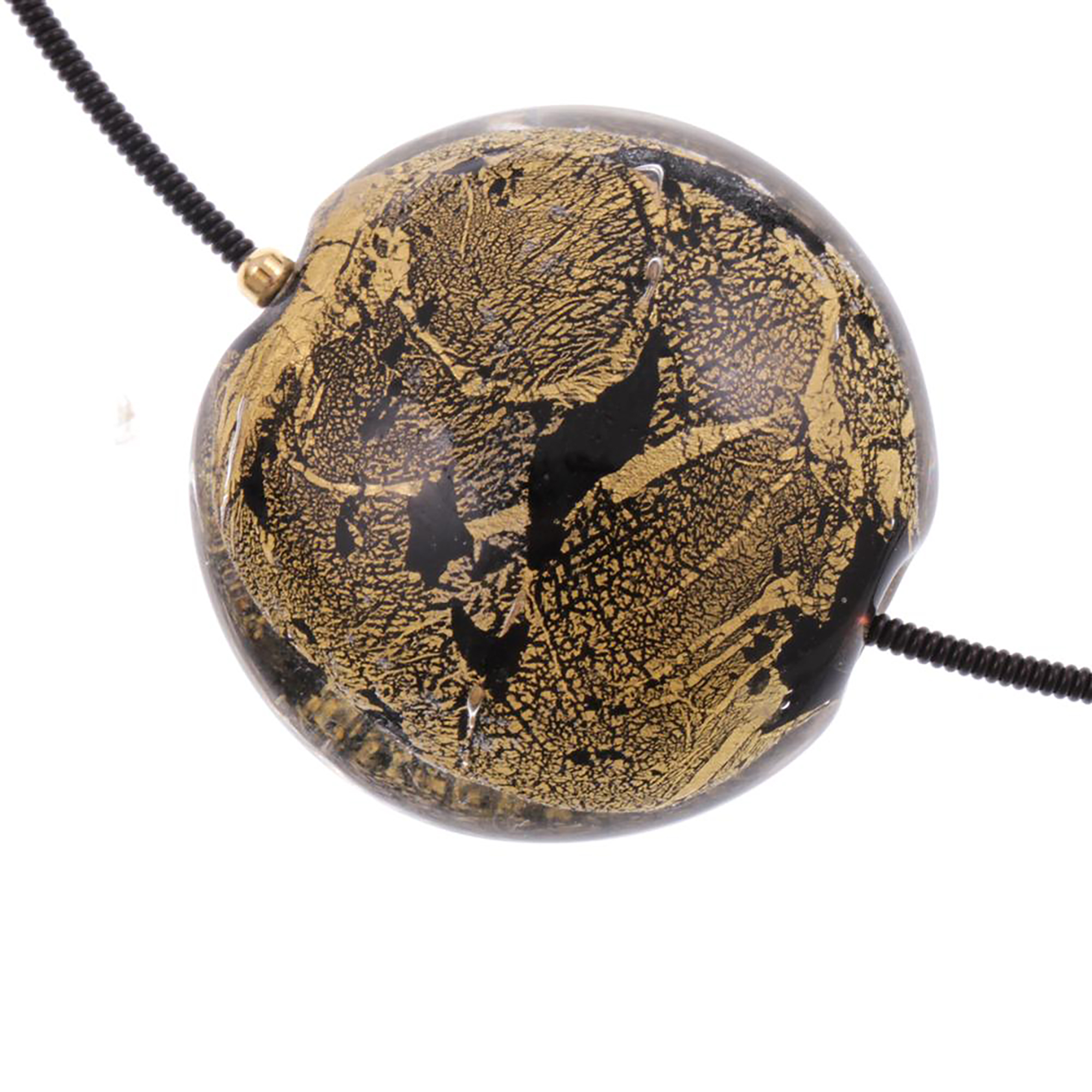 Murano Glas Collier "Cielo" -schwarz-gold