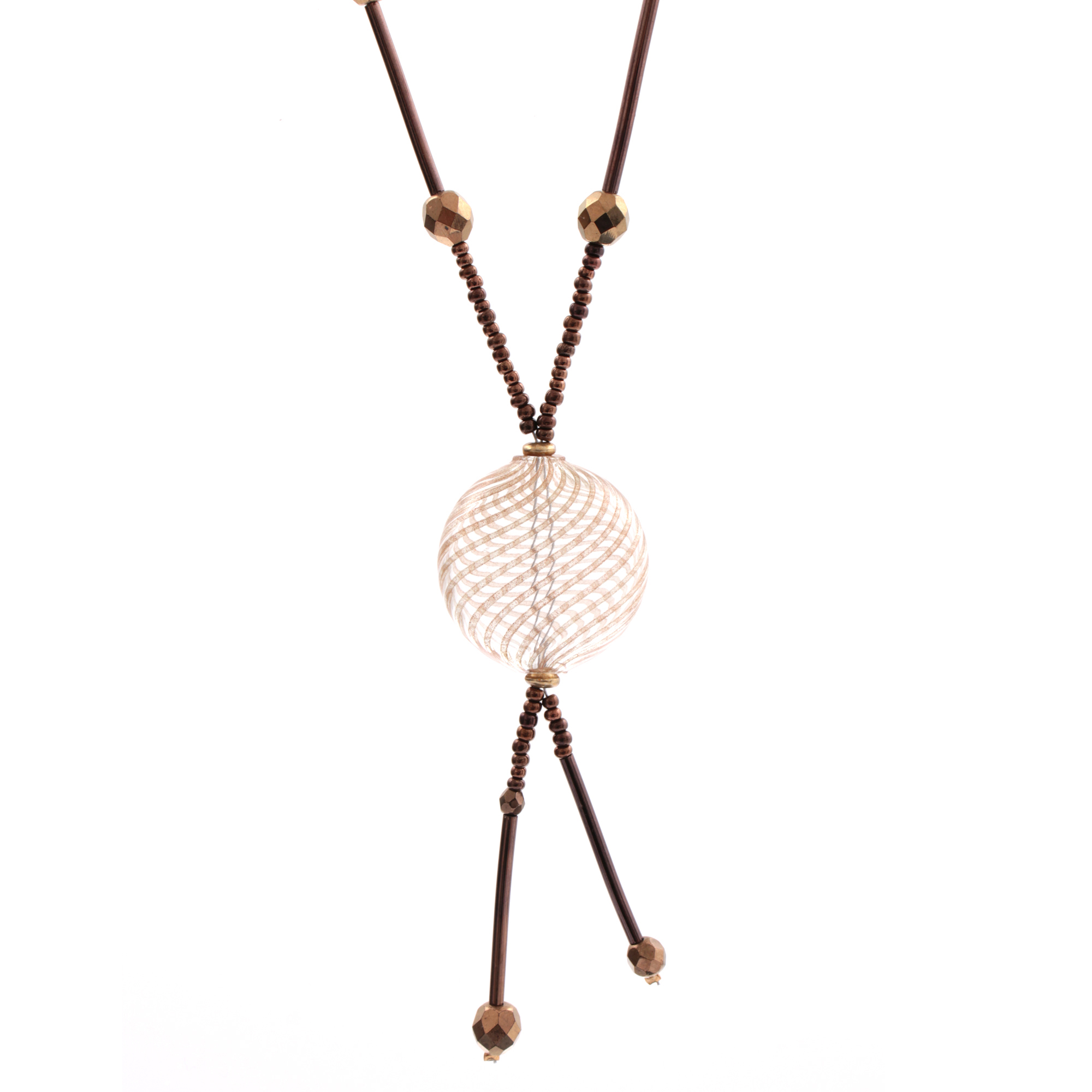 Exklusives Murano Glas Collier "Asticella" Halskette-braun