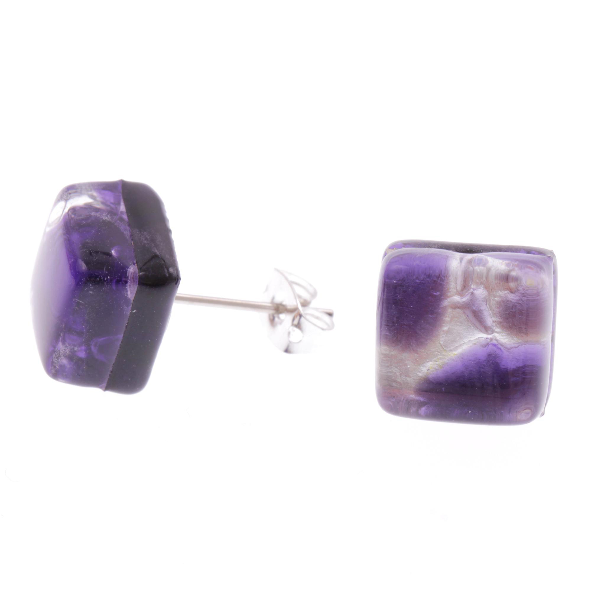 Ohrstecker Murano Glas "Jolanda" Ohrschmuck-lila
