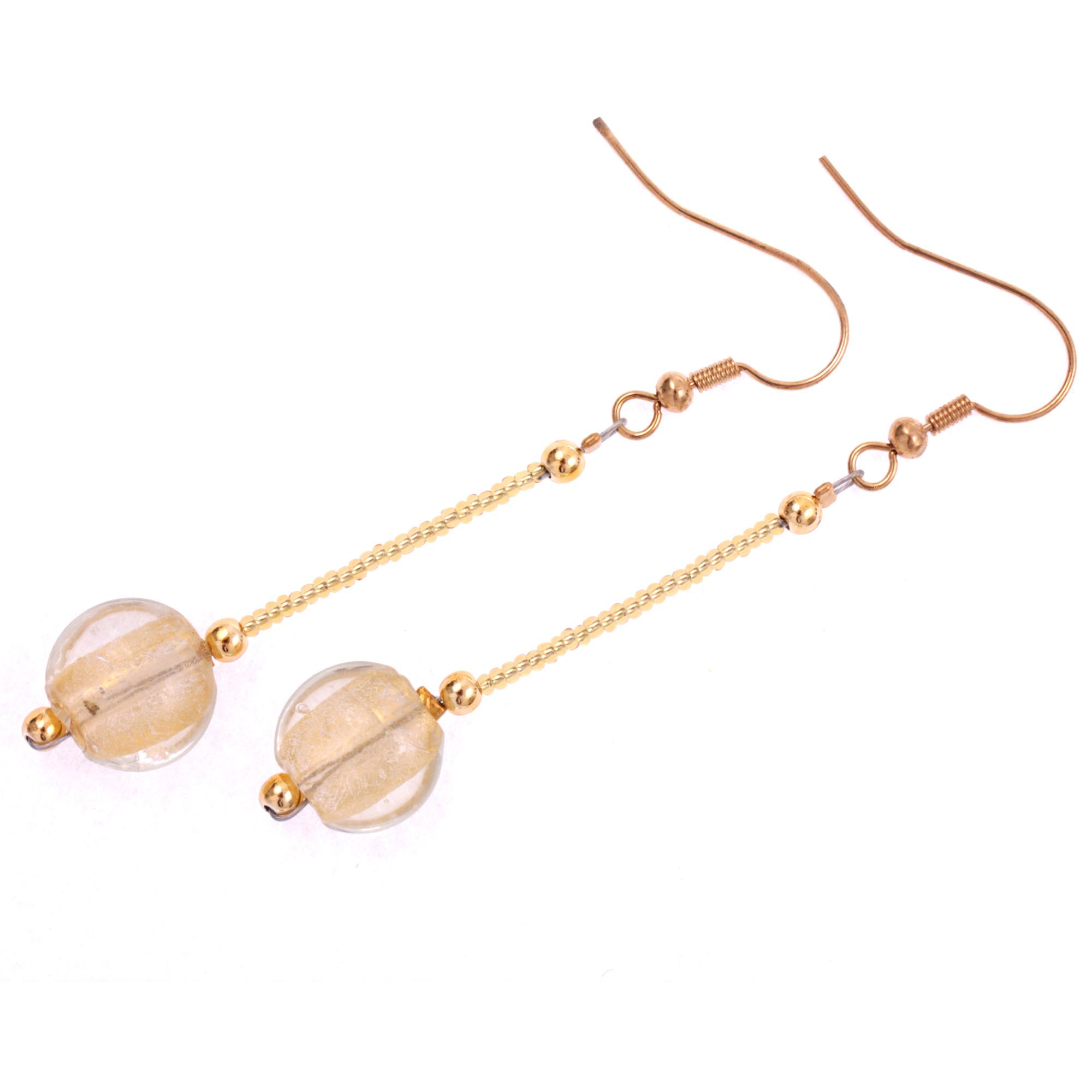 Ohrring Ohrhänger "Daisy" Murano Glas Ohrschmuck-gold