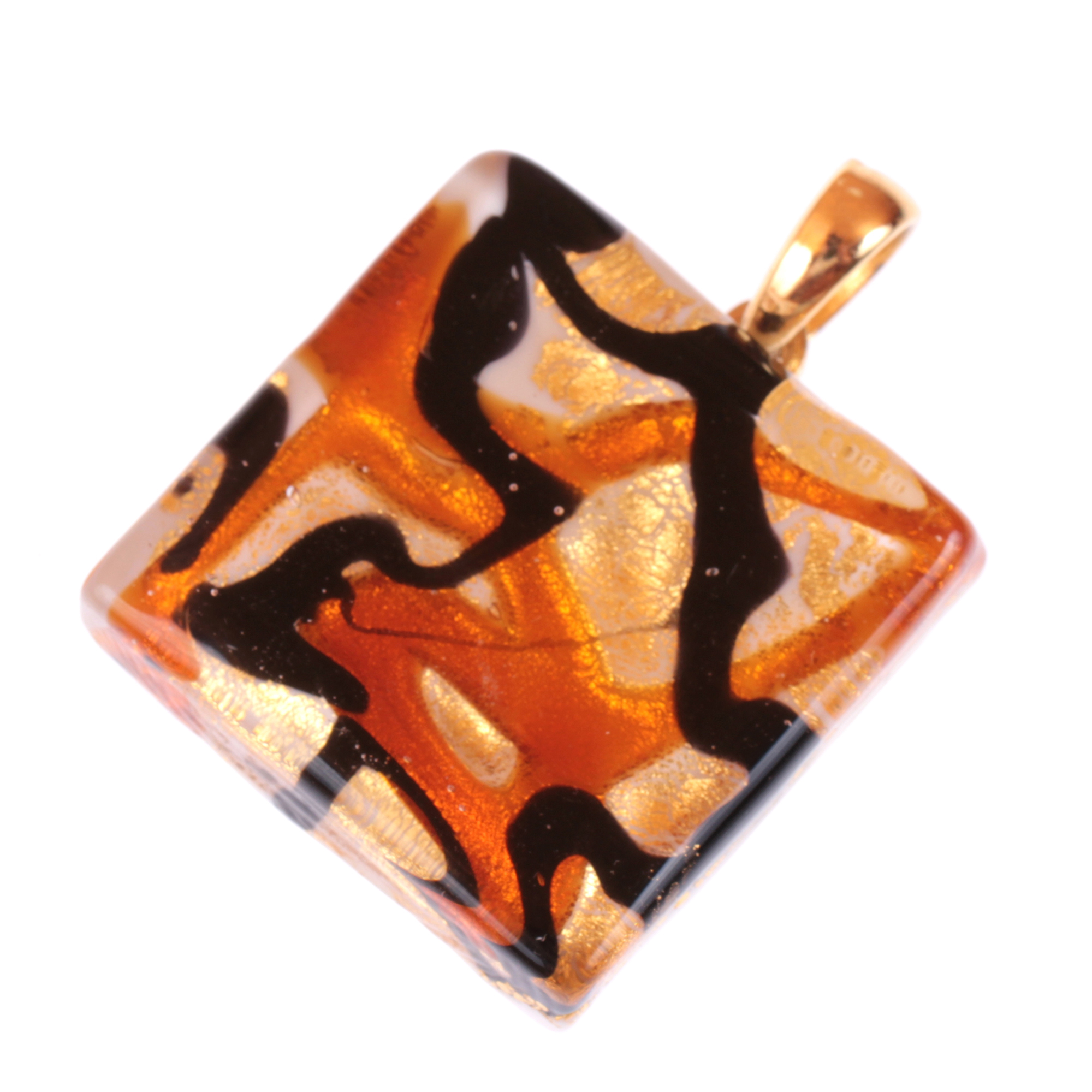 Muranoglas Anhänger "Celine" amber-gold