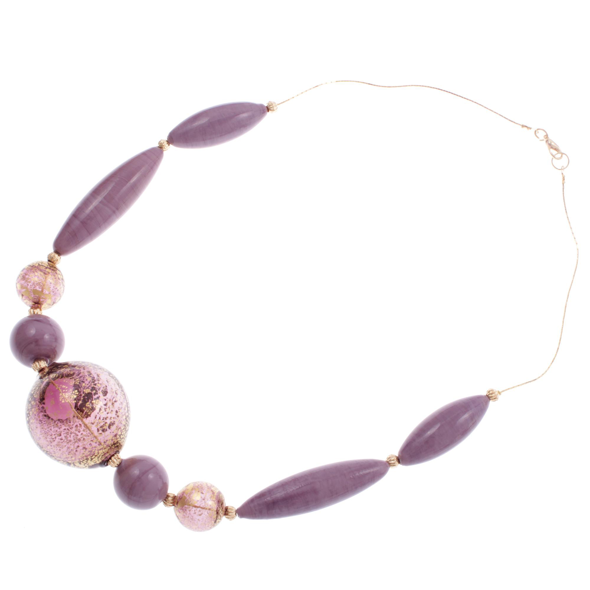 Palina Collier Amethyst/Gold aus echtem Muranoglas mit echtem Blattgold