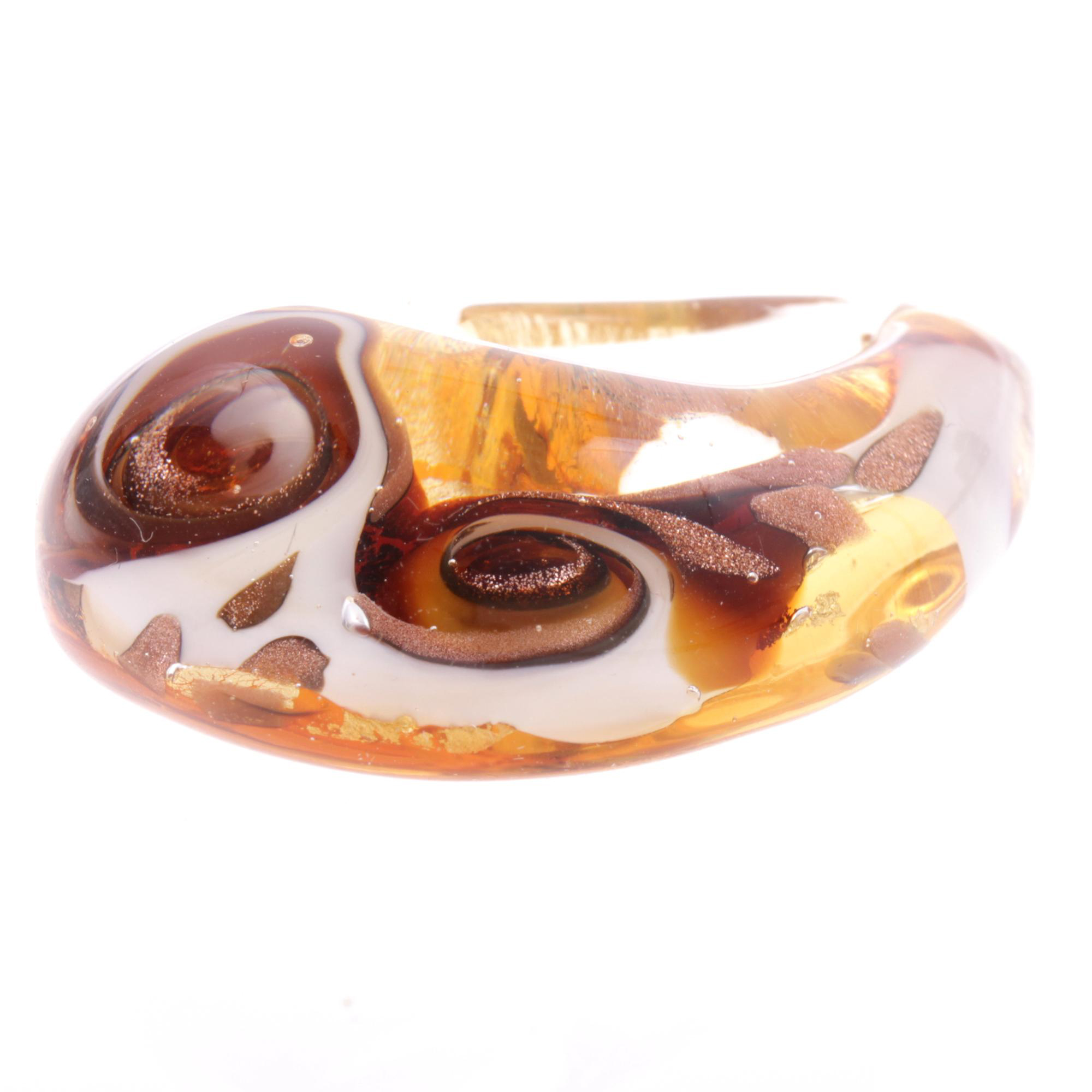 Erlesener Murano Glas Anhänger Model "Drop"-amber-gold