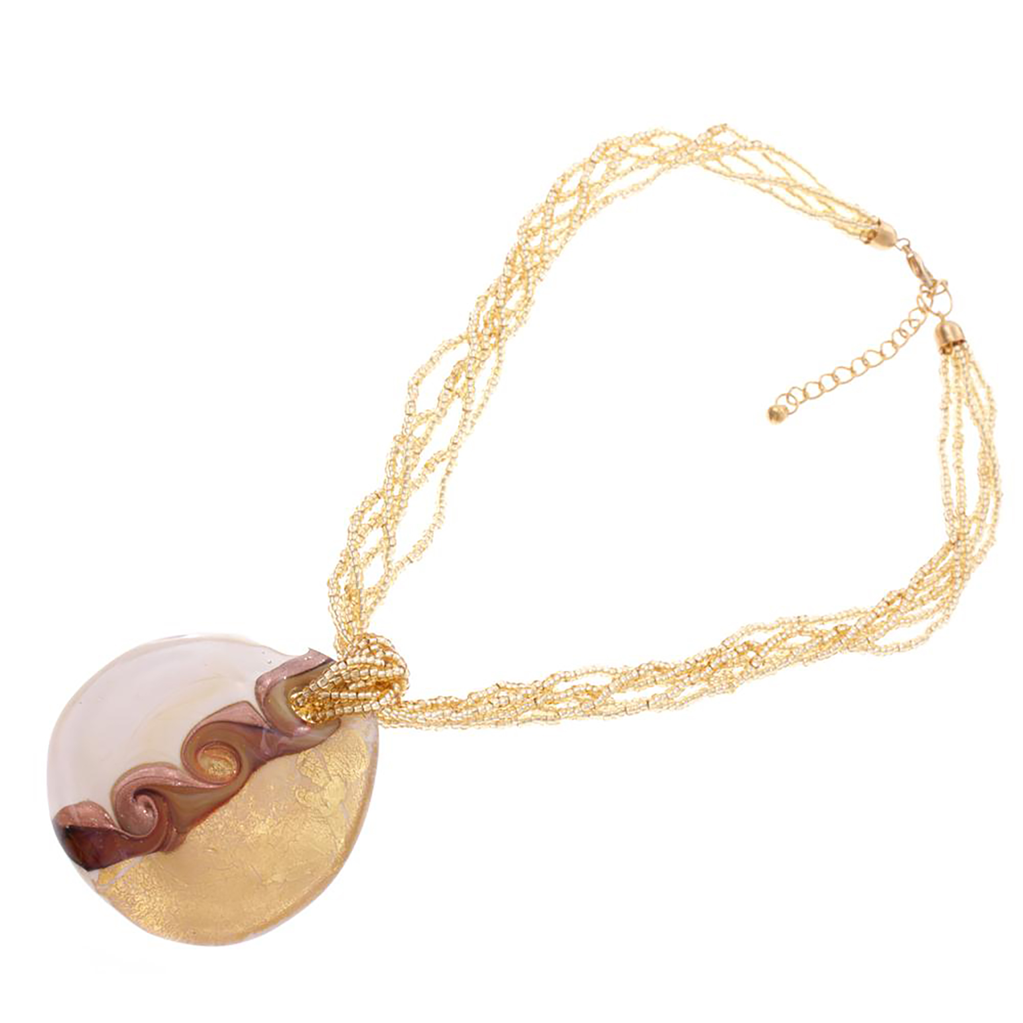 Murano Glas Collier "Ronja" Halskette-creme