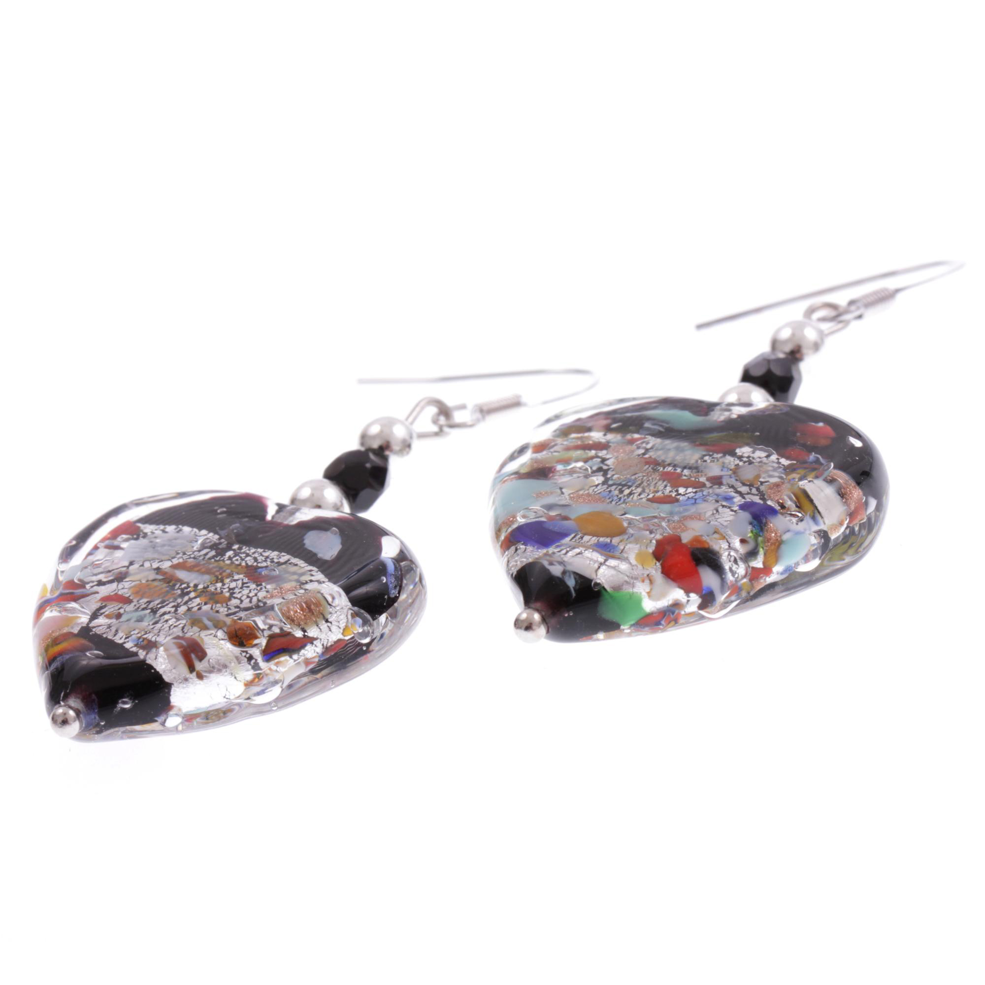 Ohrring Murano Glas "Gio II" Ohrschmuck-schwarz
