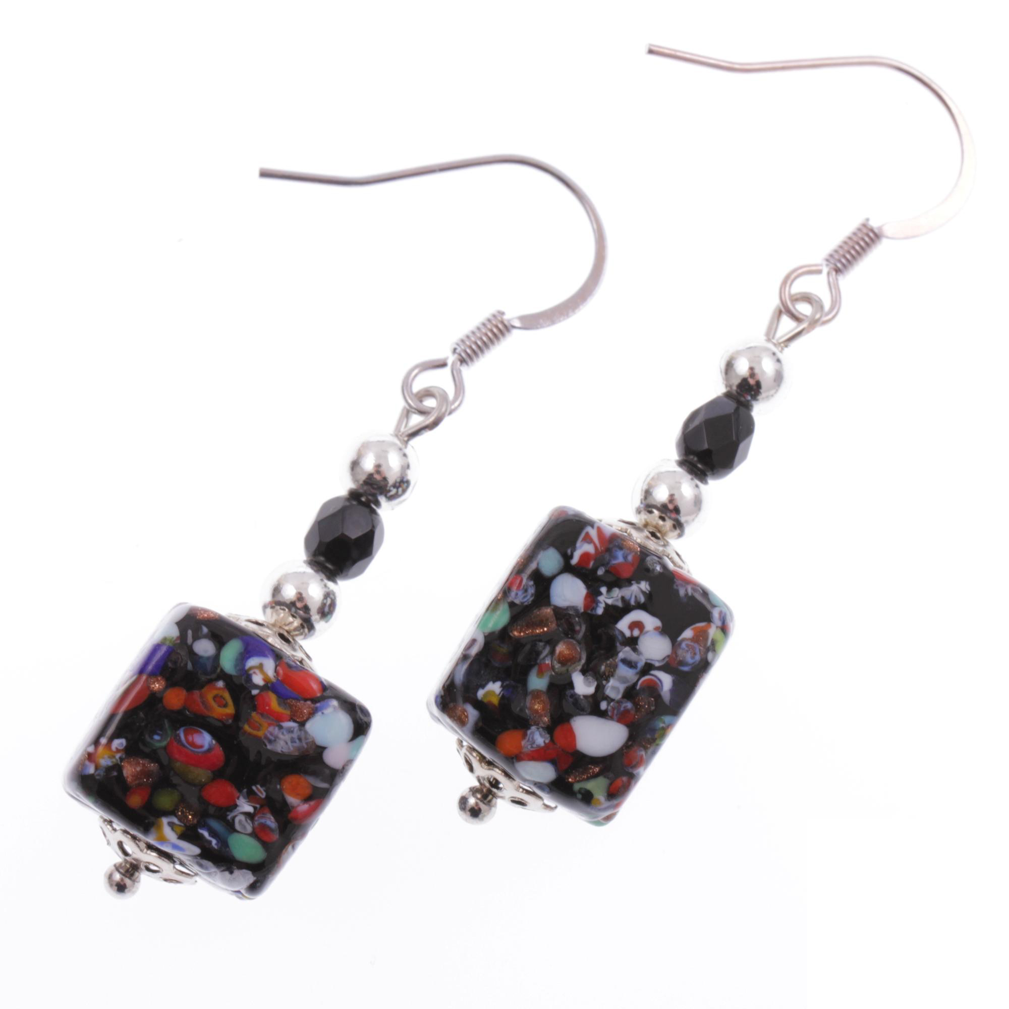 Ohrring Murano Glas "Gio" Ohrschmuck-schwarz