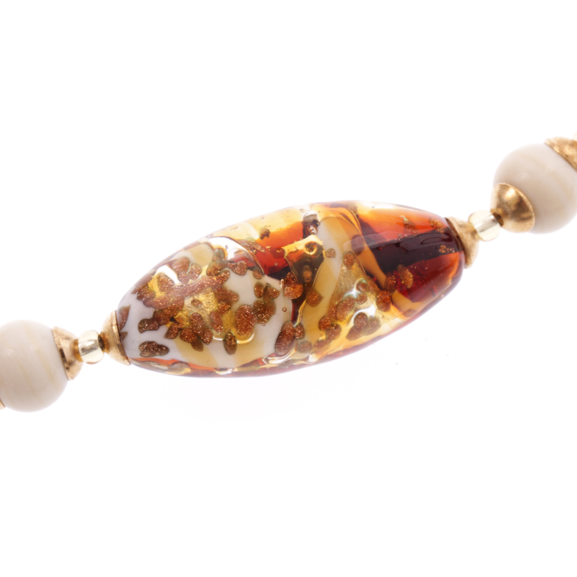 Murano Glas Collier "Ambra" bernsteinfarben
