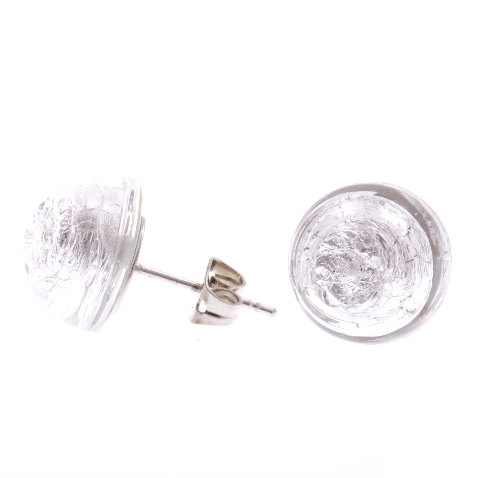 Elevato Ohrstecker Silber aus Muranoglas mit Blattsilber