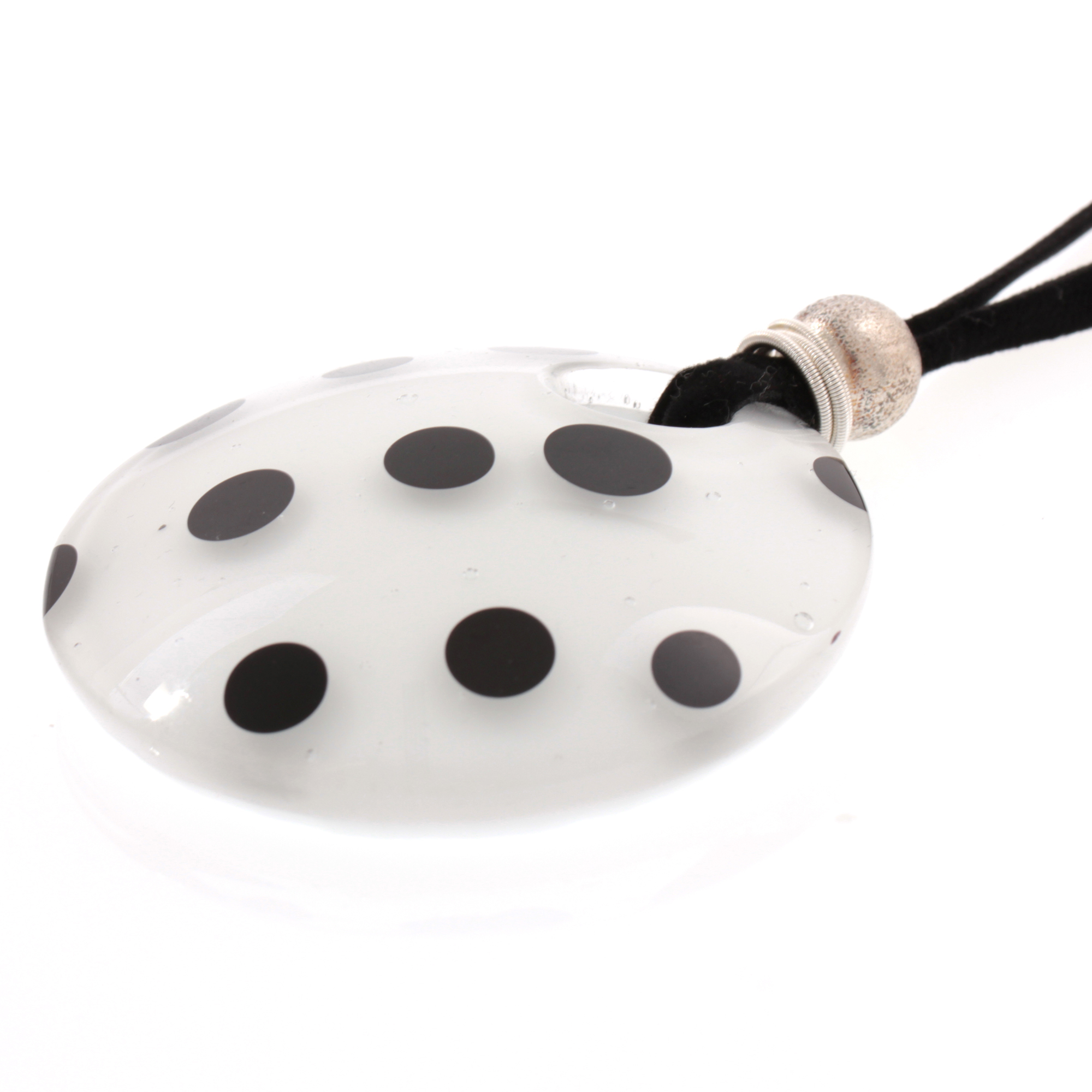 Murano Glas Kette "Black&White" Collier-dalmatiner