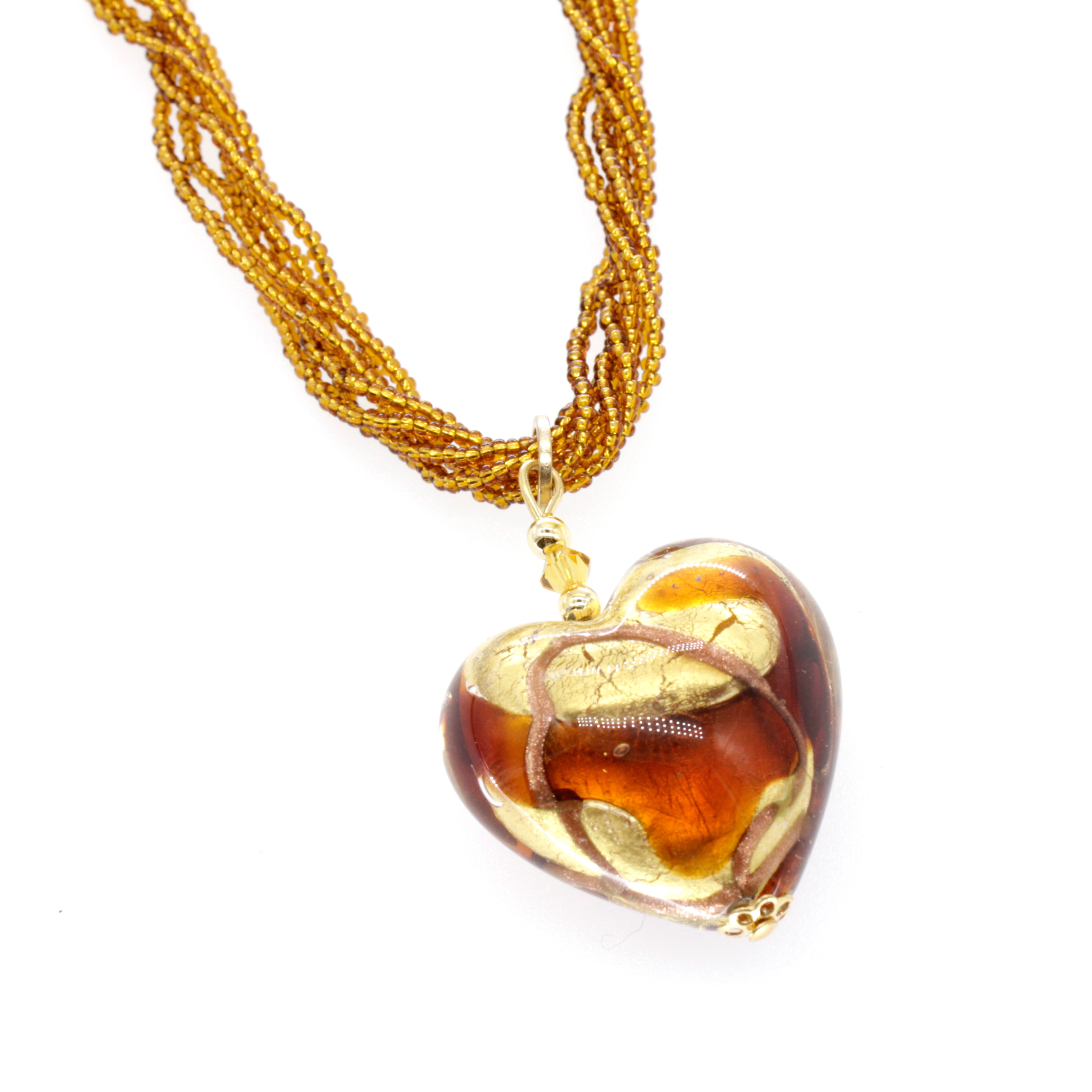Murano Glas Collier "Burano" - amber gold Murano Glas Collier "Burano" - amber gold