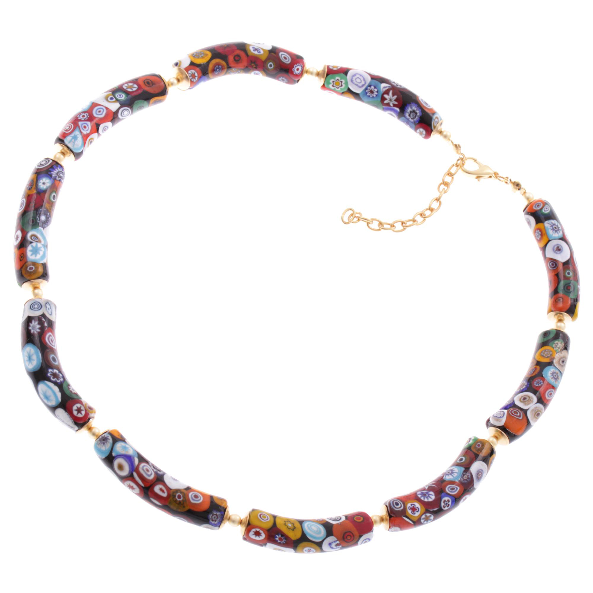 Lea Muranoglas-Collier Millefiori Bunt, 45 + 5 cm – echtes Muranoglas, Produktansicht