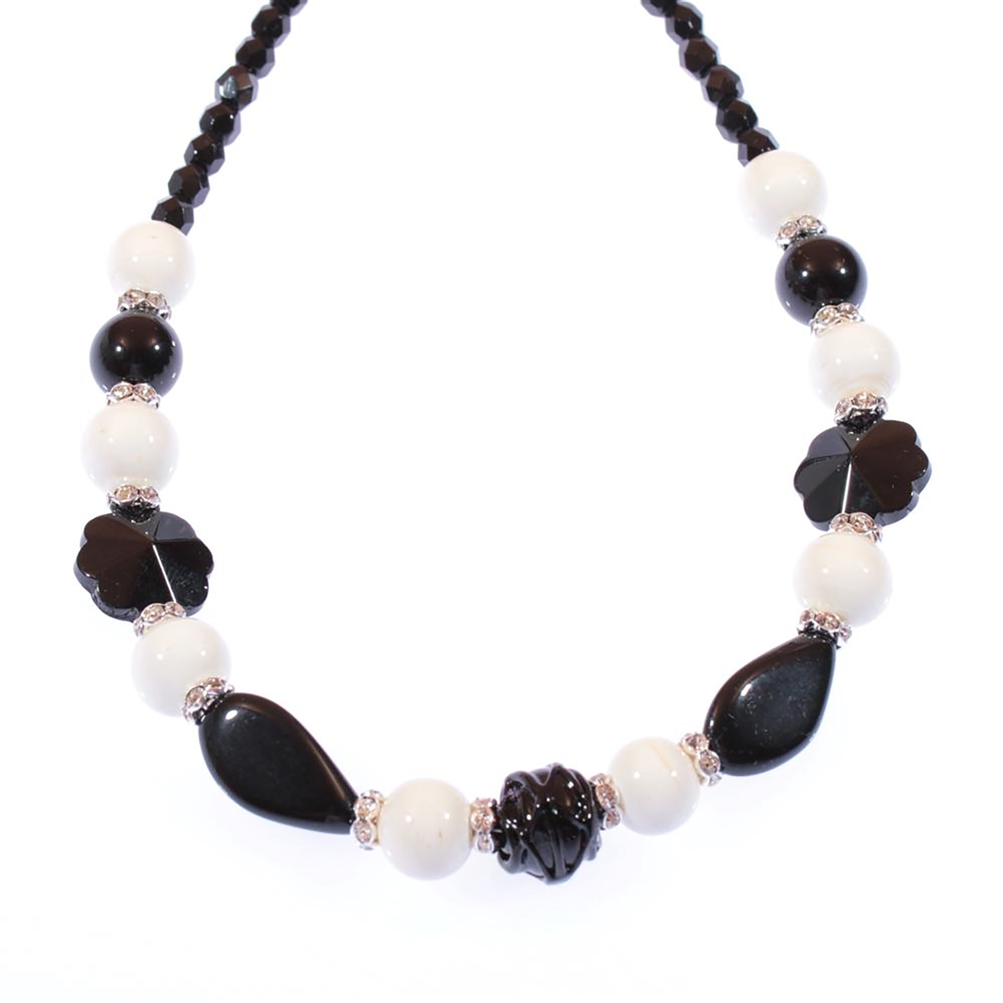 Collier Murano Glas  "Black & White" Collier Murano Glas  "Black & White"