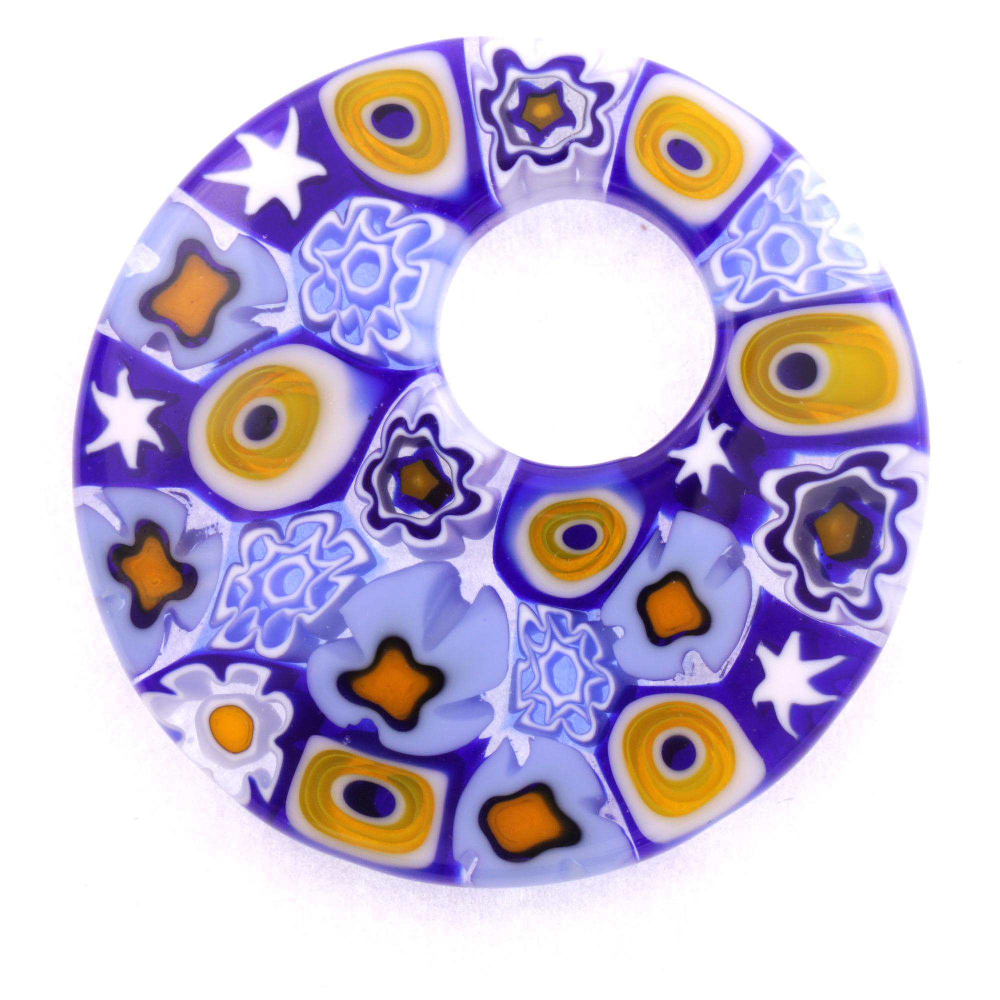 Mille Fiori Anhänger "Chiva" Murano Glas -blau