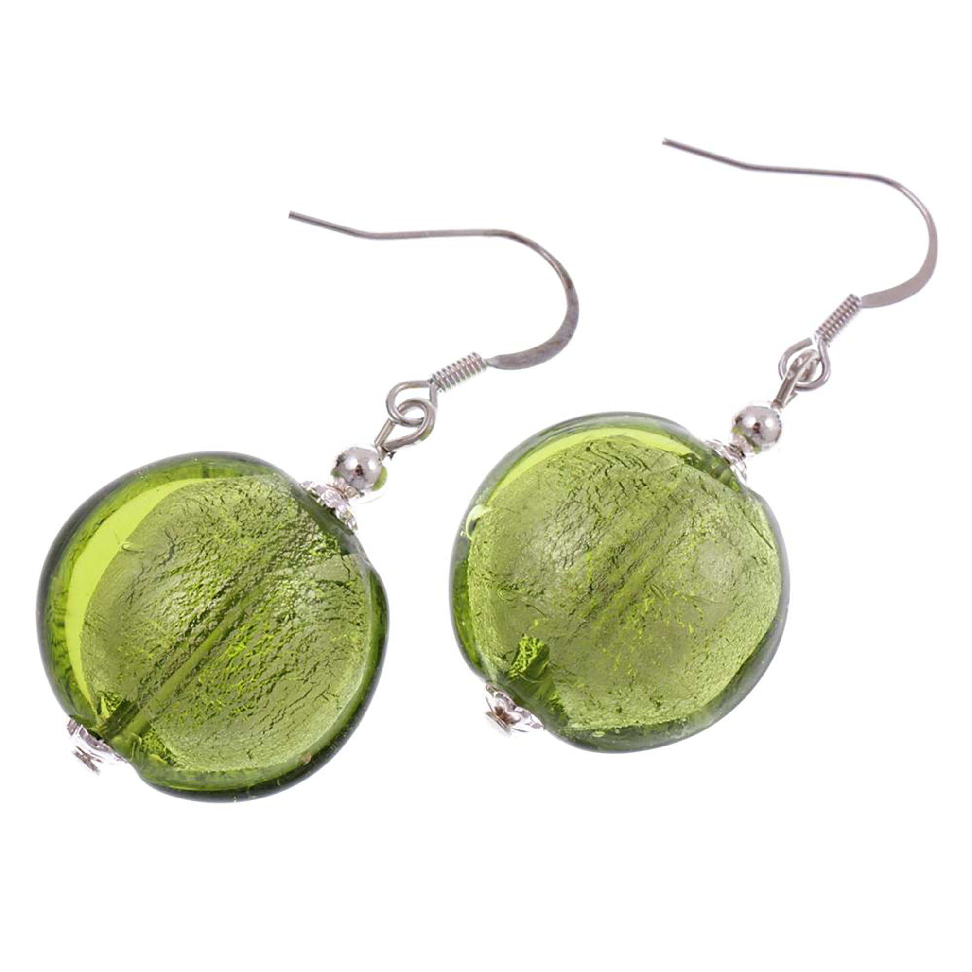 Ohrring Ohrhänger "Sordina" Murano Glas Ohrschmuck-grün