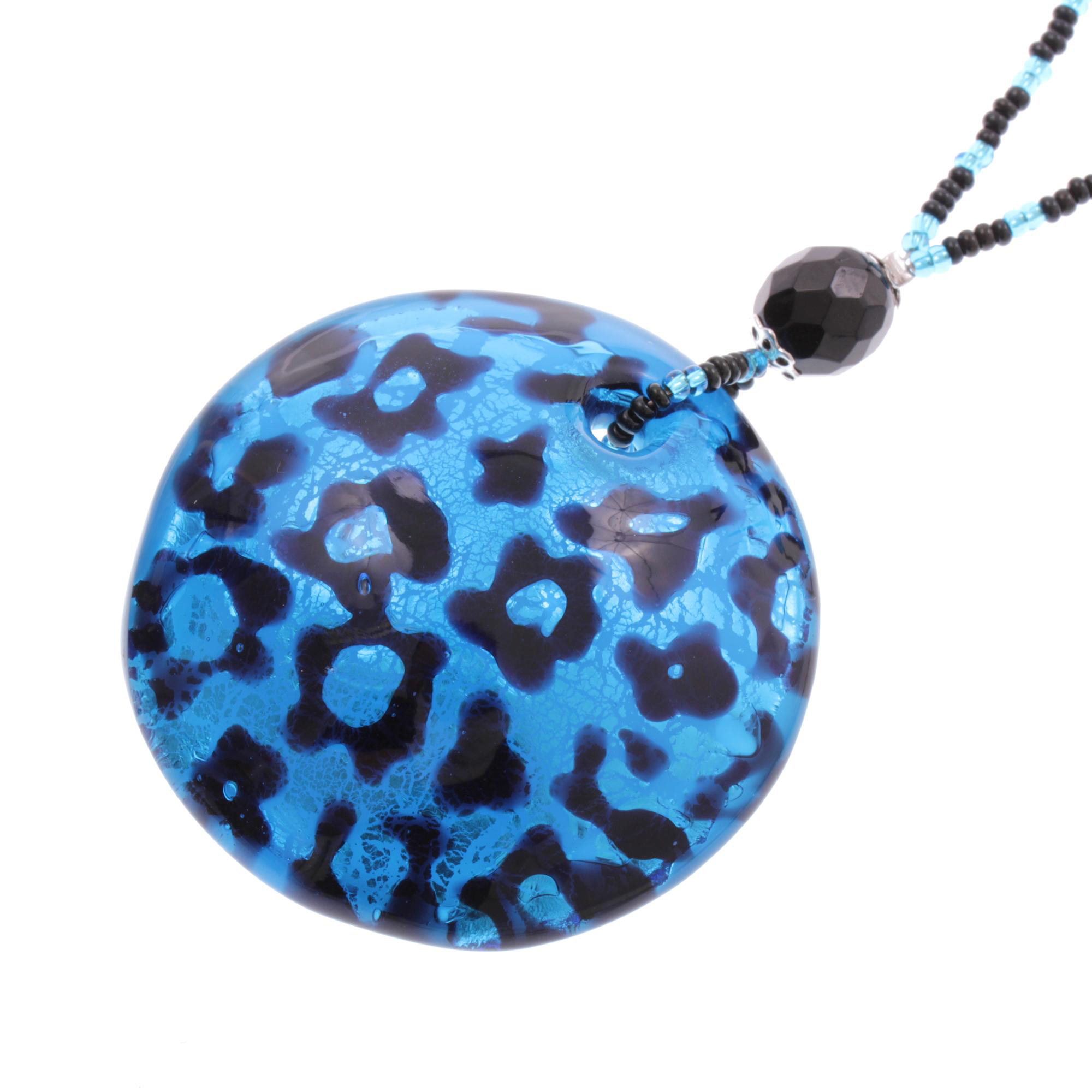 Wunderschönes Collier "Bacino" Murano Glas Halsschmuck-blau
