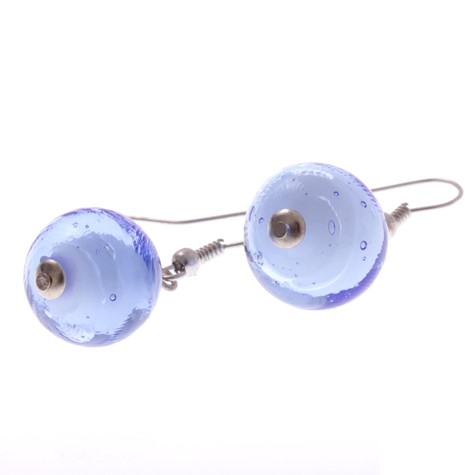 Verona Muranoglas Ohrhänger Hellblau/Silber; Muranoglas ohne Metalleinlagen; hypoallergene, hochwertig versilberte äußere Metallteile