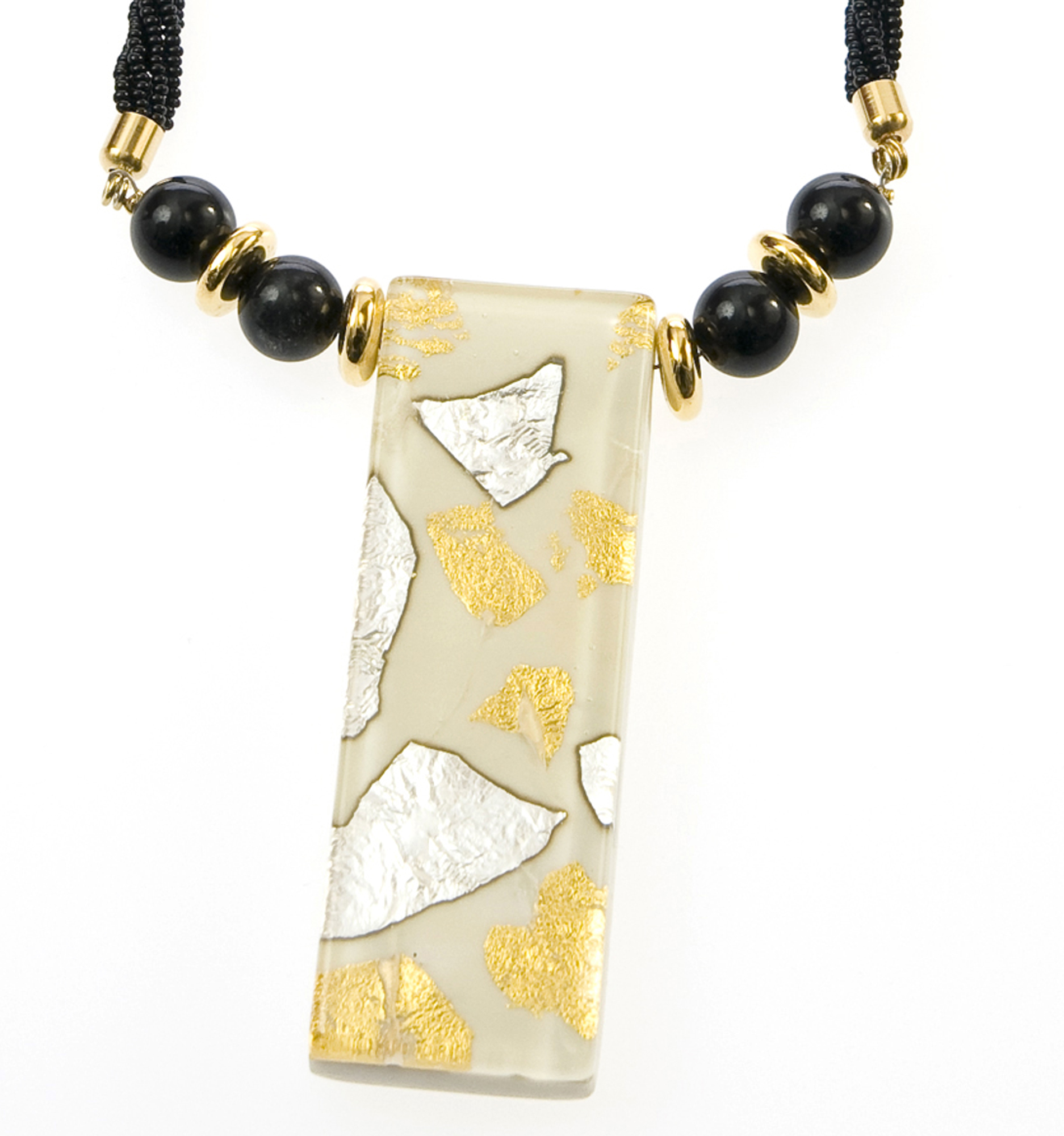 Murano Glas Collier "Livorno" Halskette-creme Murano Glas Collier "Livorno" Halskette-creme