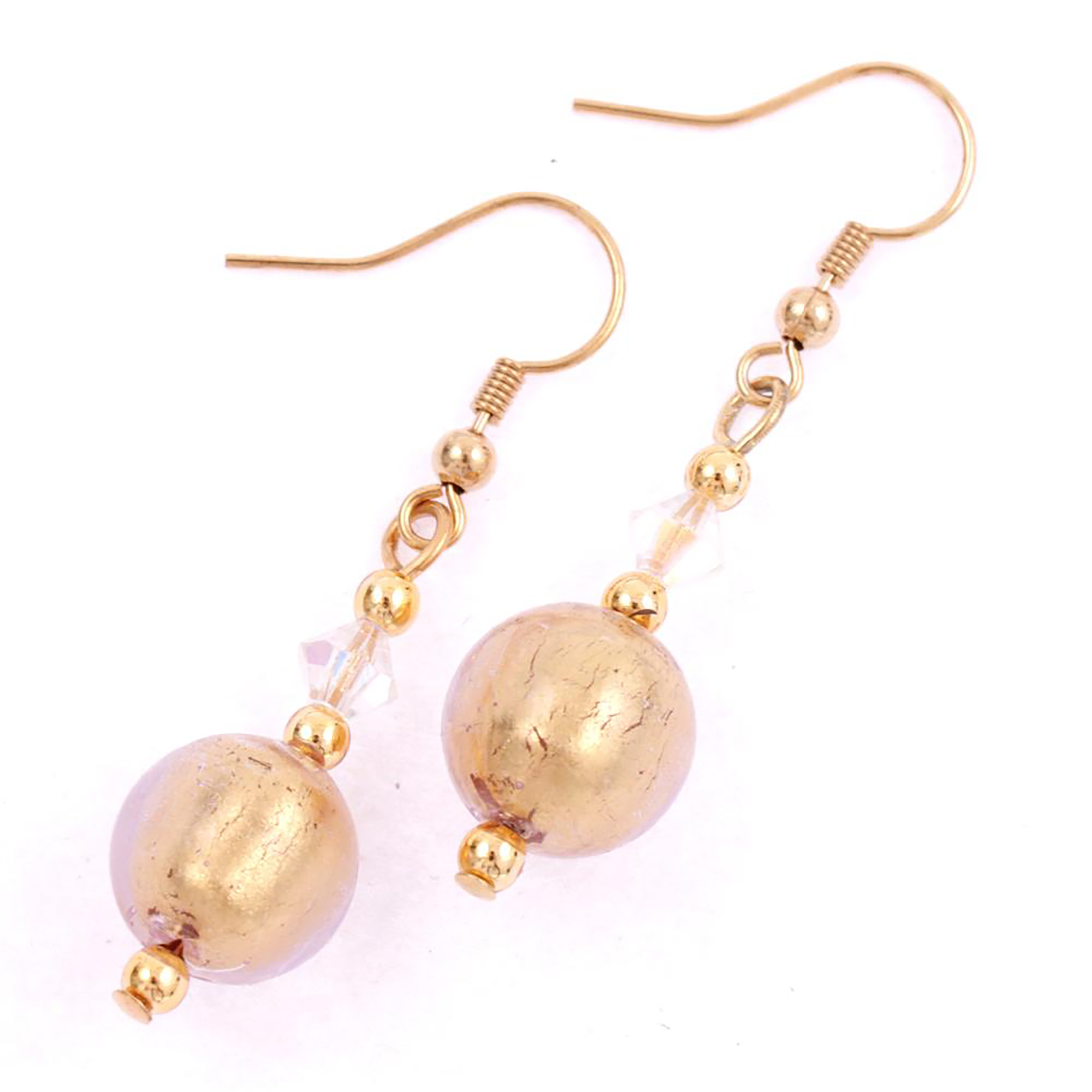 Murano Glas Ohrhänger "Ella" Ohrhaken Ohrschmuck-gold