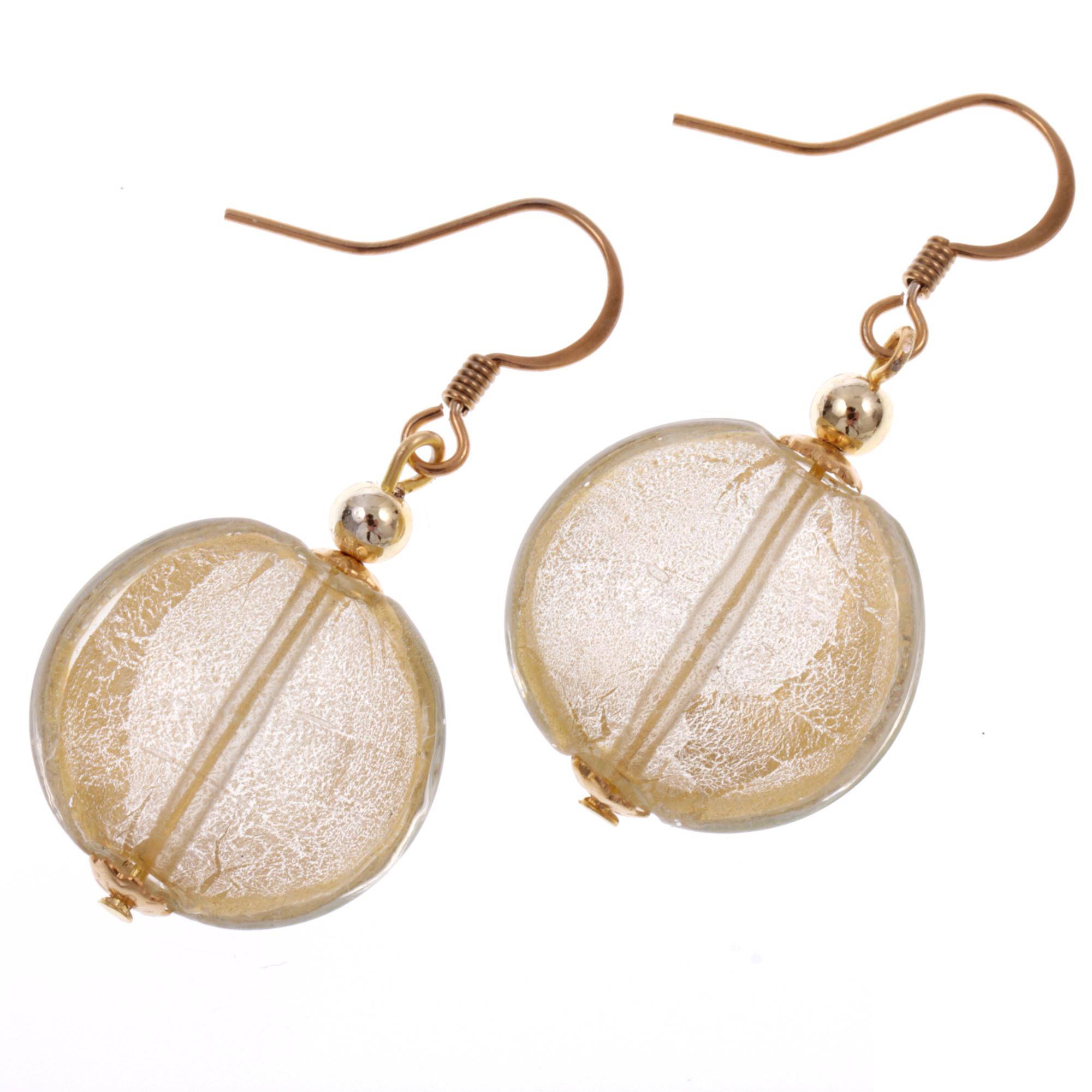 Ohrring Ohrhänger "Sordina" Murano Glas Ohrschmuck-gold