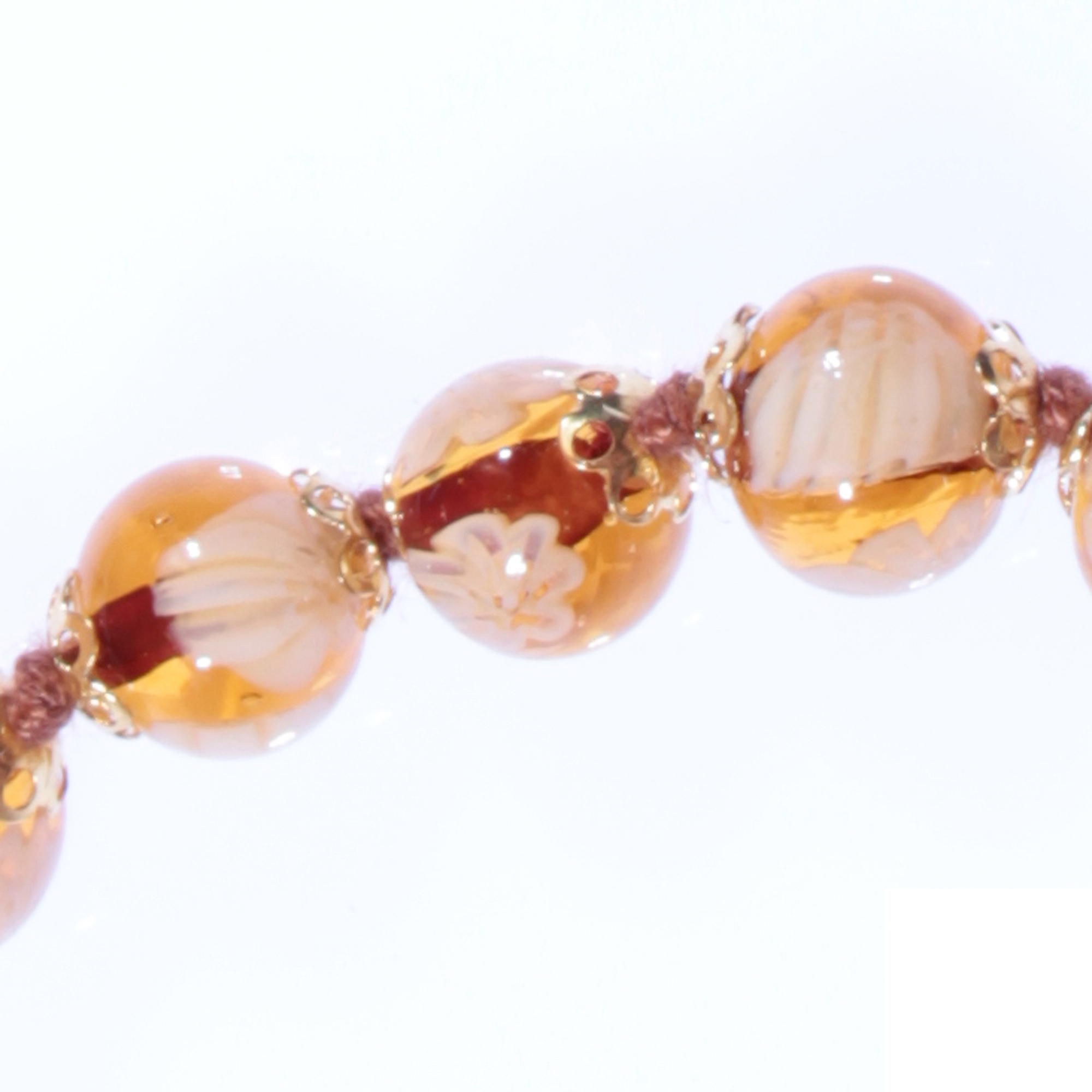Collier Murano Glas Mille Fiori" amber