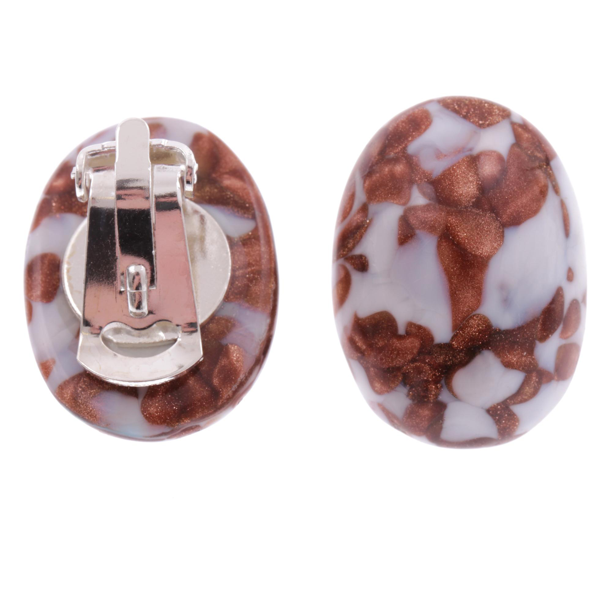 Murano Glas Ohrclip "Andare" Ohrschmuck-weiss
