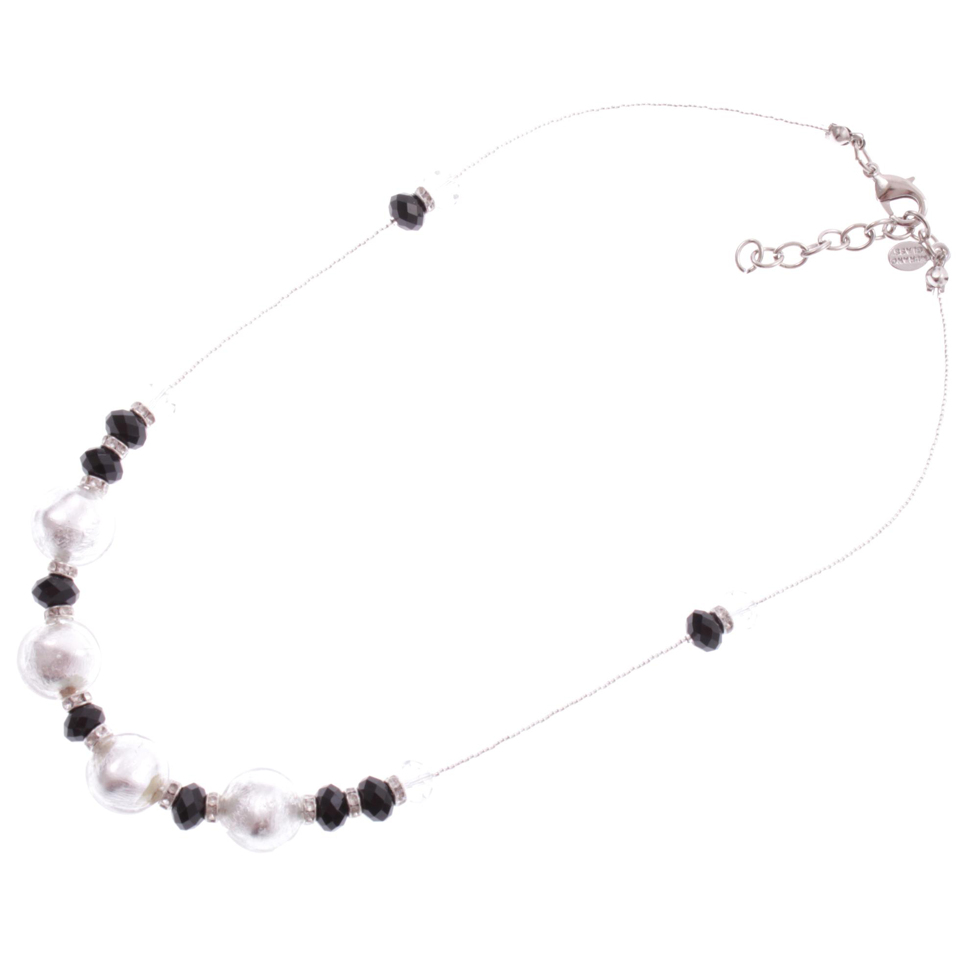 Edles Murano Glas Collier "Sonno" Halskette -silber Edles Murano Glas Collier "Sonno" Halskette -silber