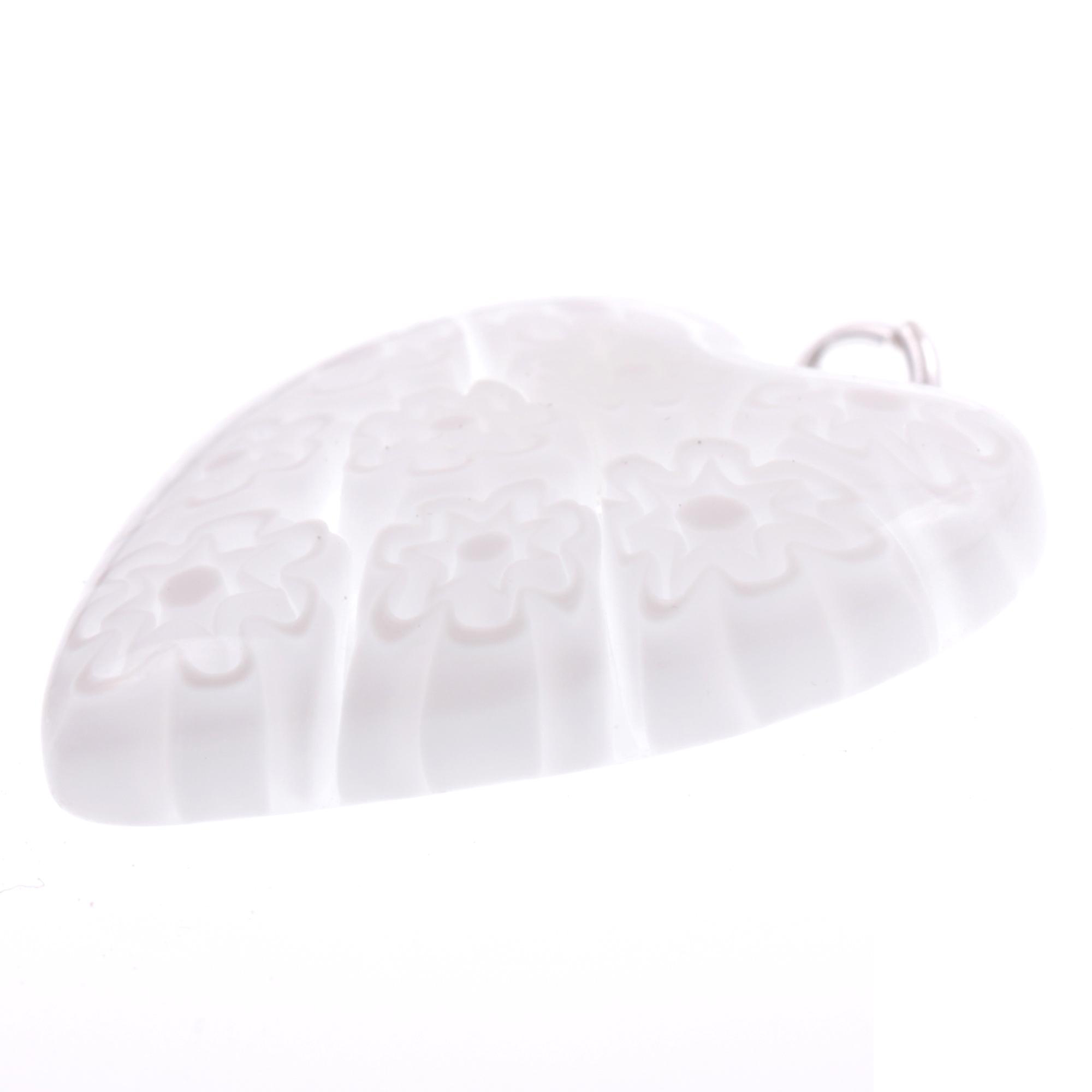 Mille Fiori Herz Anhänger "Sono" Murano Glas -weiss