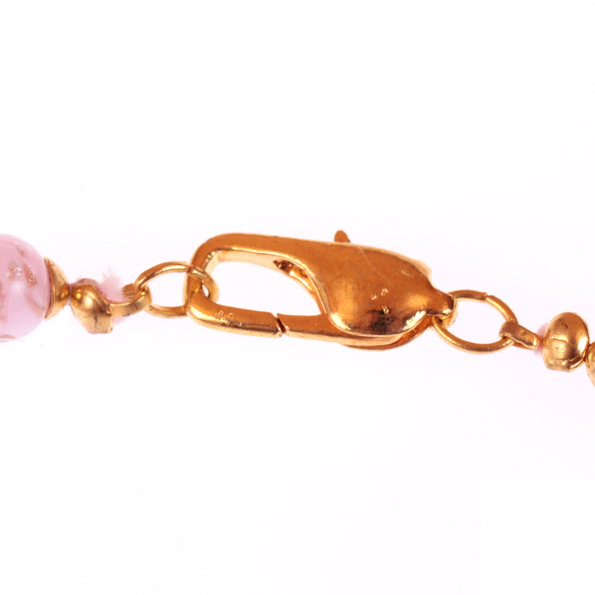 Muranoglas Collier "Inga"  rosa-gold