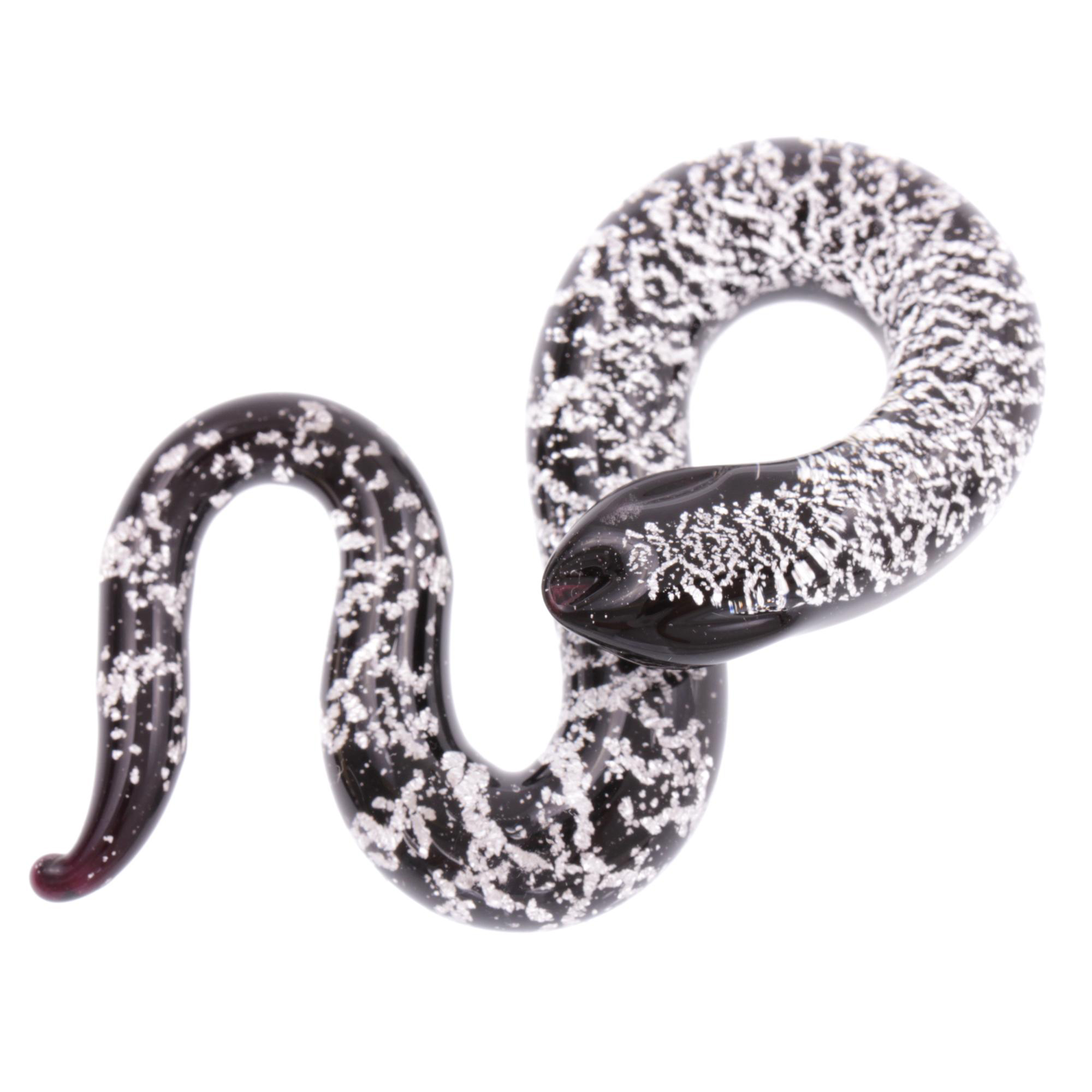 Coda Mezzo Schlangen-Anhänger Silber aus echtem Muranoglas mit echtem Blattsilber und Kupfer