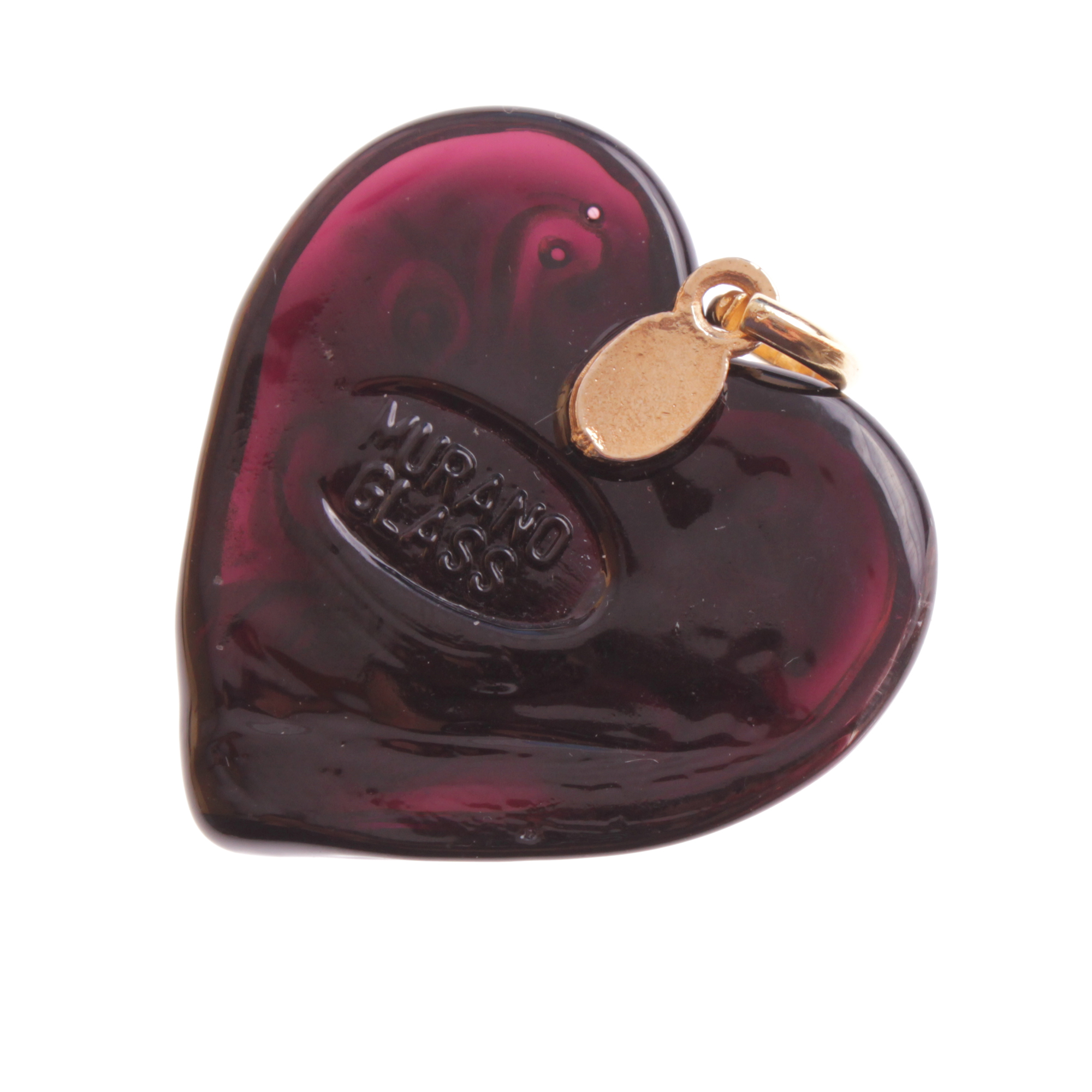 Girello medium Muranoglas Anhänger Schwarz/Kupfer; Muranoglas mit echtem Kupfer; hypoallergene, hochwertig vergoldete Öse