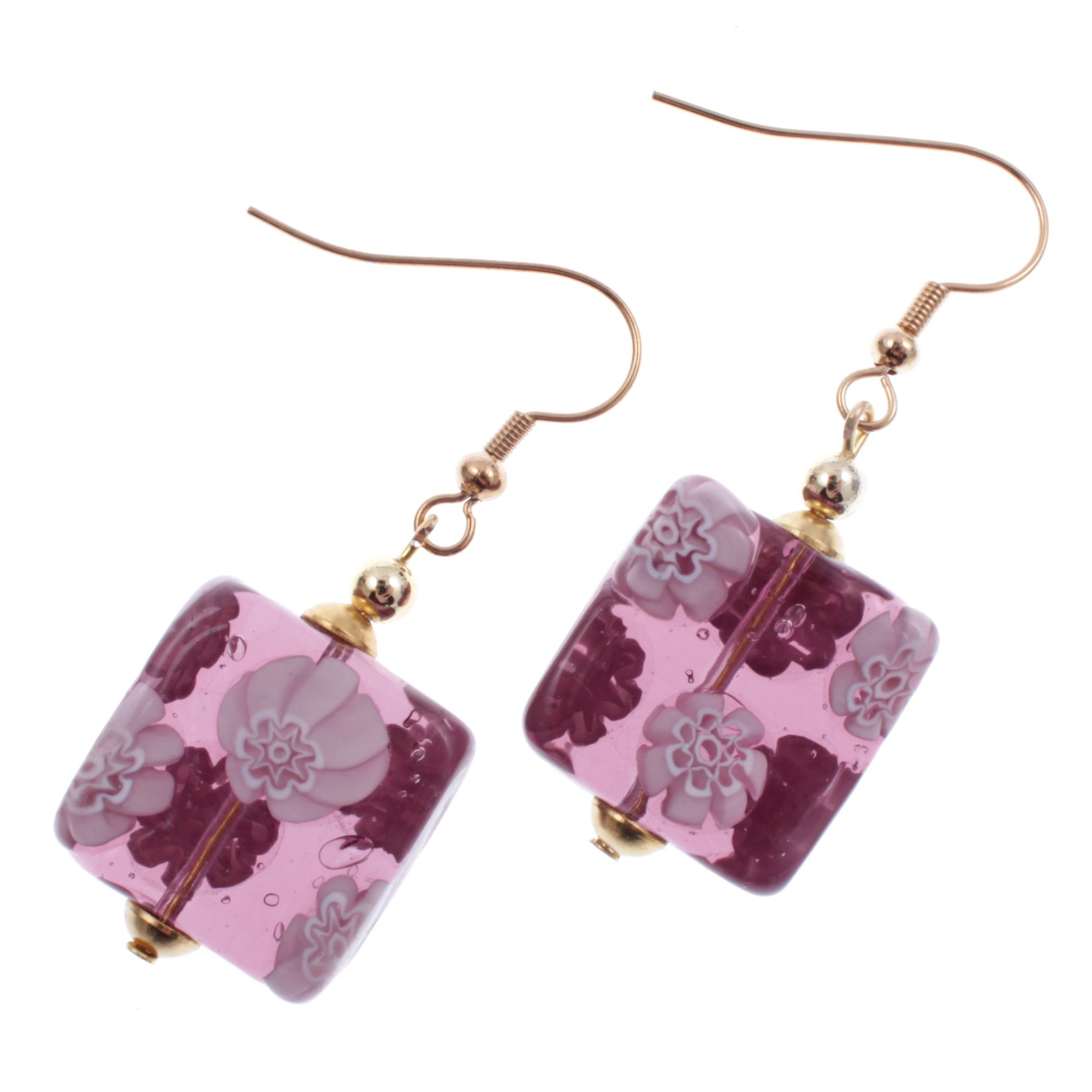 Ohrring Murano Glas "Melchior" Ohrschmuck-amethist-gold