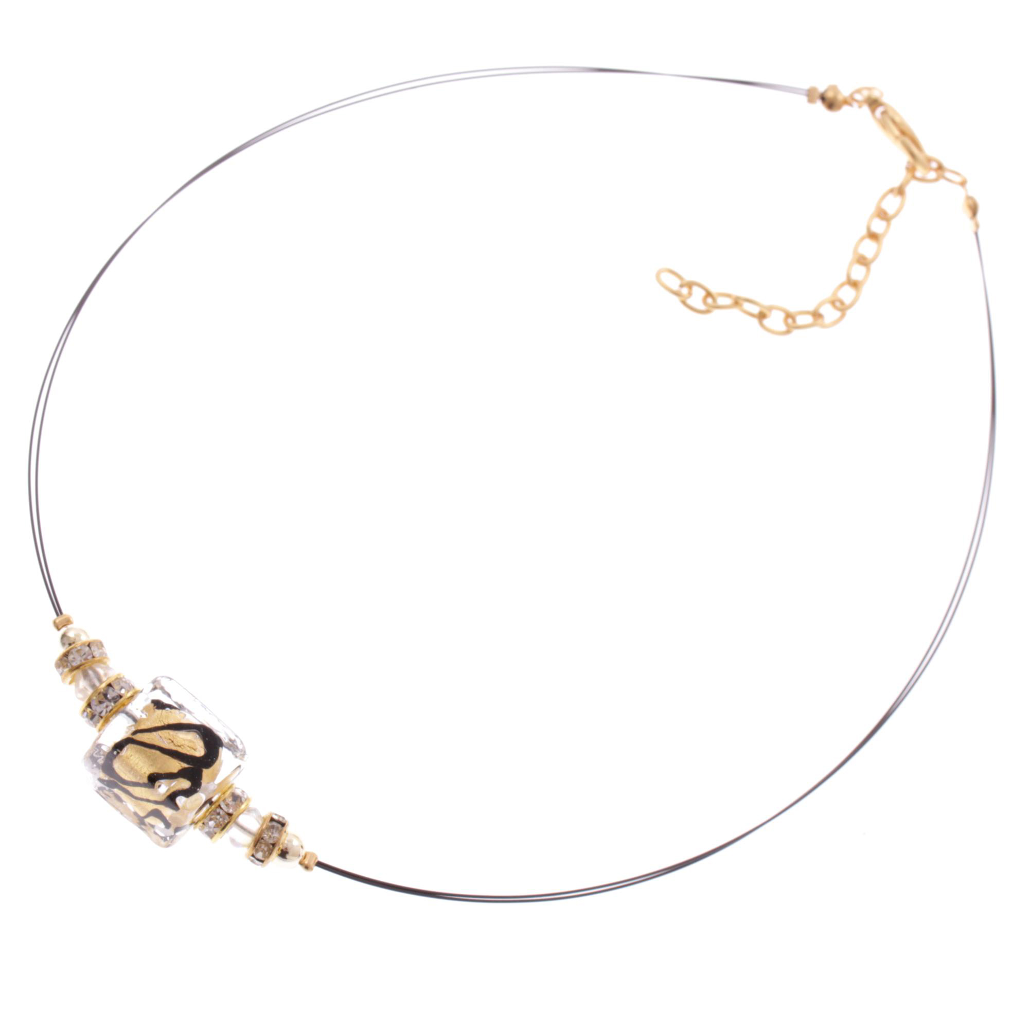 Collier "New York II" Murano Glas Halskette-gold Collier "New York II" Murano Glas Halskette-gold