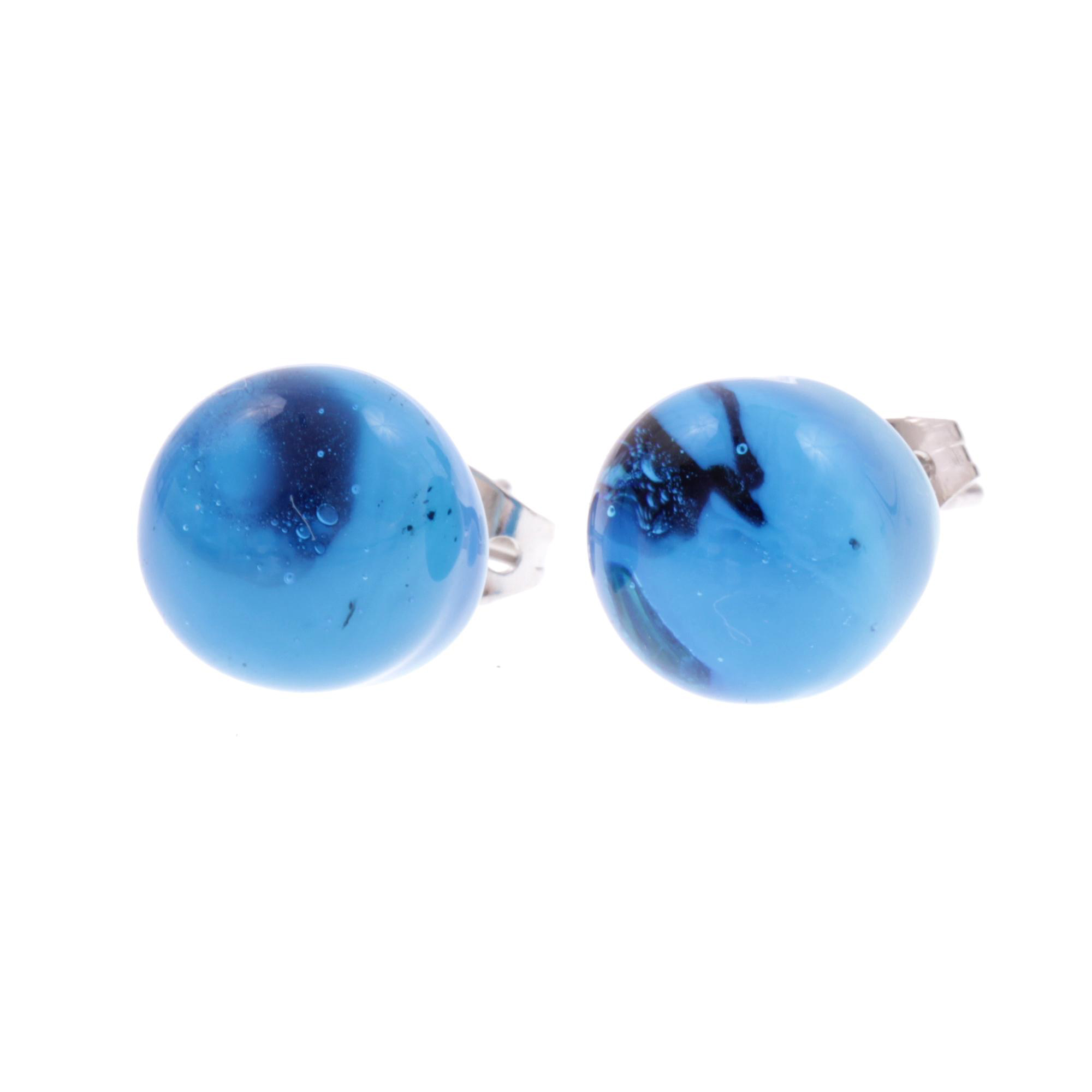 Spina Attesa Ohrstecker Blau aus echtem Muranoglas mit Millefiori-Muster