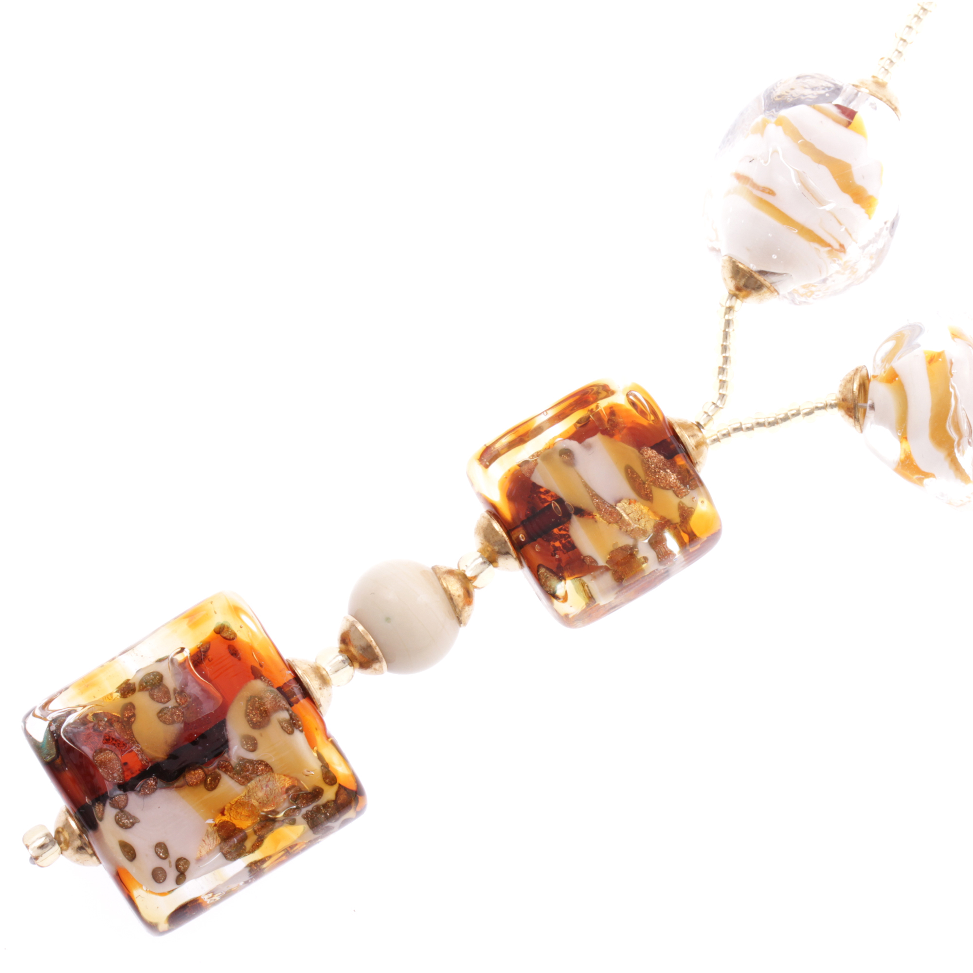 Murano Glas Collier "Ambra" bernsteinfarben