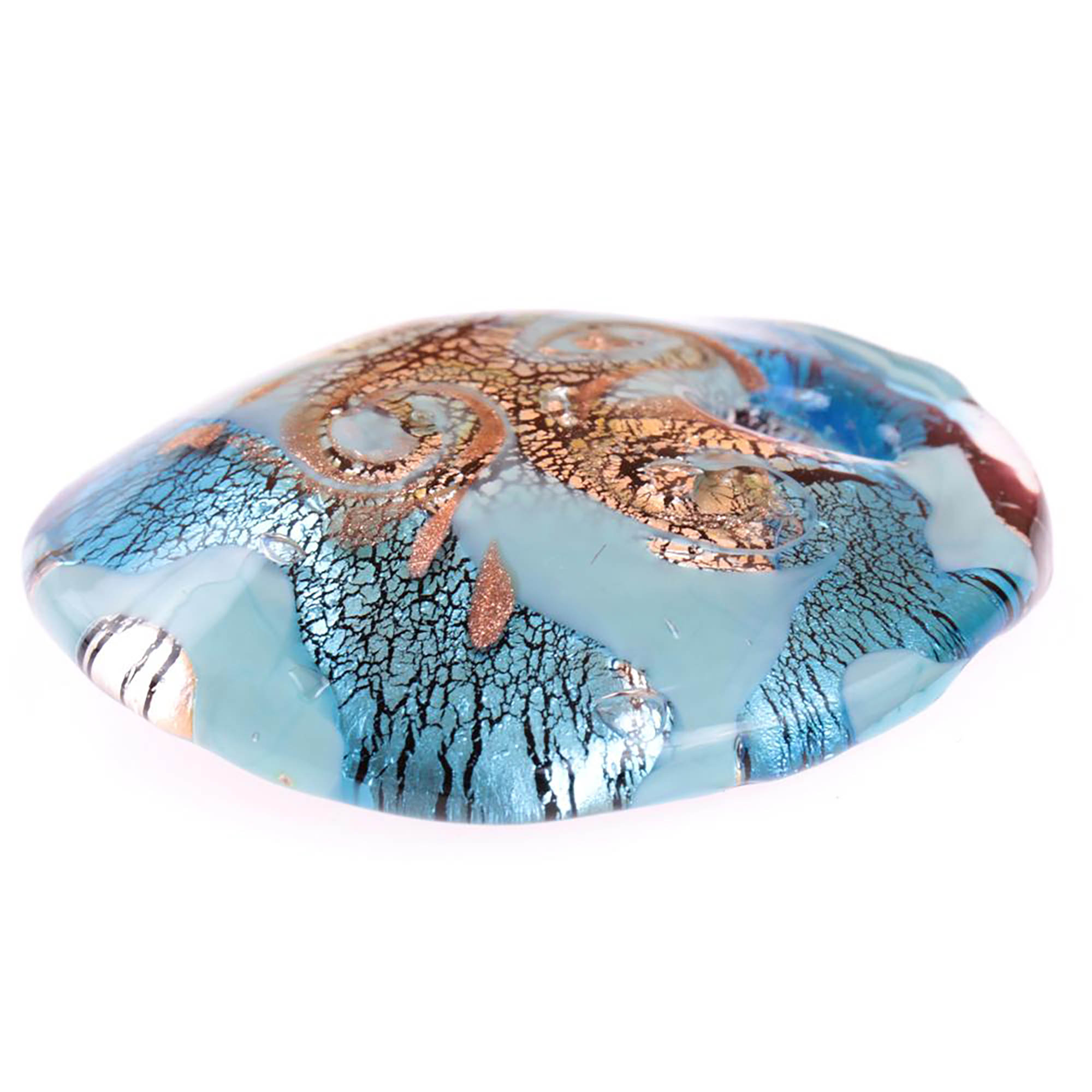 Muranoglas Anhänger "New Mexico" blau-silber