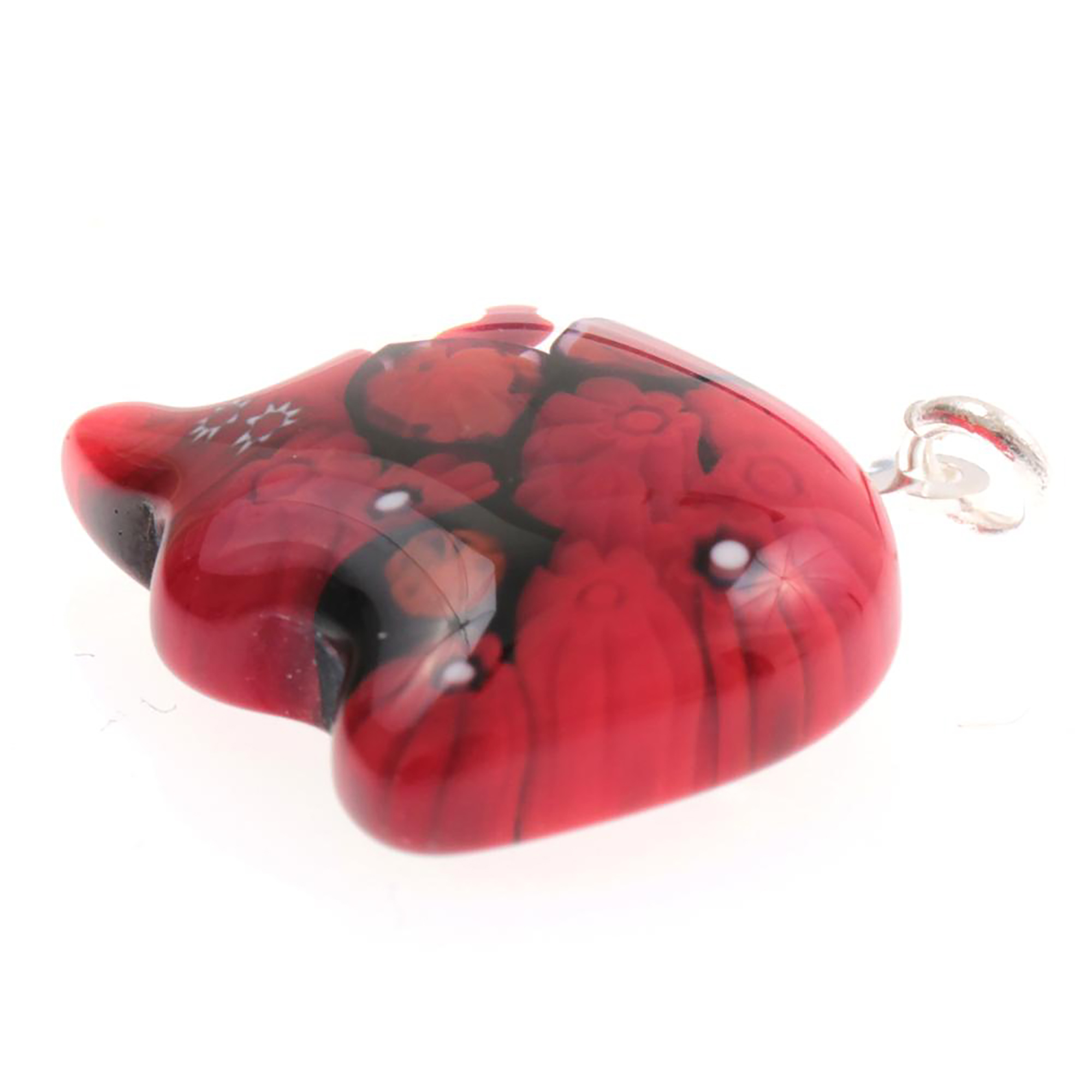 Mille Fiori Anhänger "Caballo" Murano Glas-rot