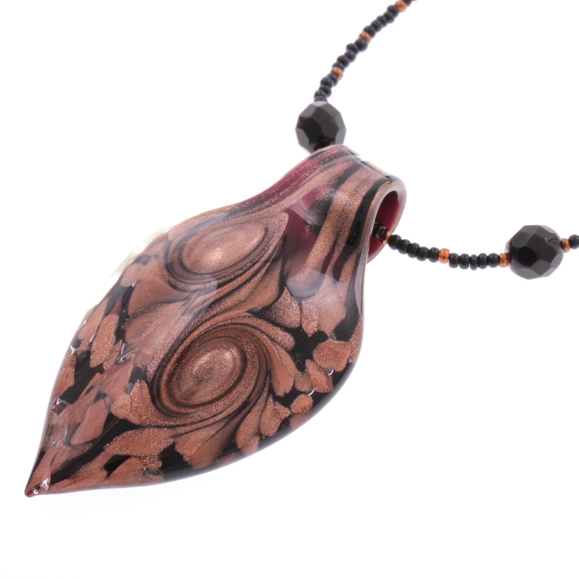 Wunderschönes Collier "Pala" Murano Glas Halsschmuck-kupfer