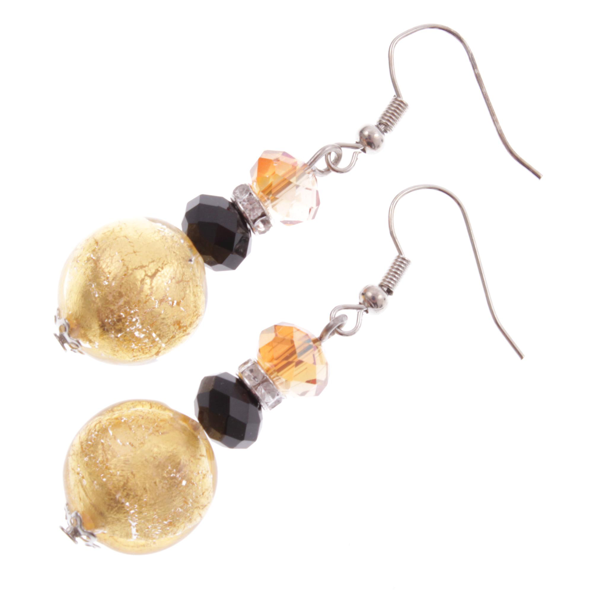 Ohrhaken Ohrhänger Murano Glas "Sonno" Ohrschmuck-gold