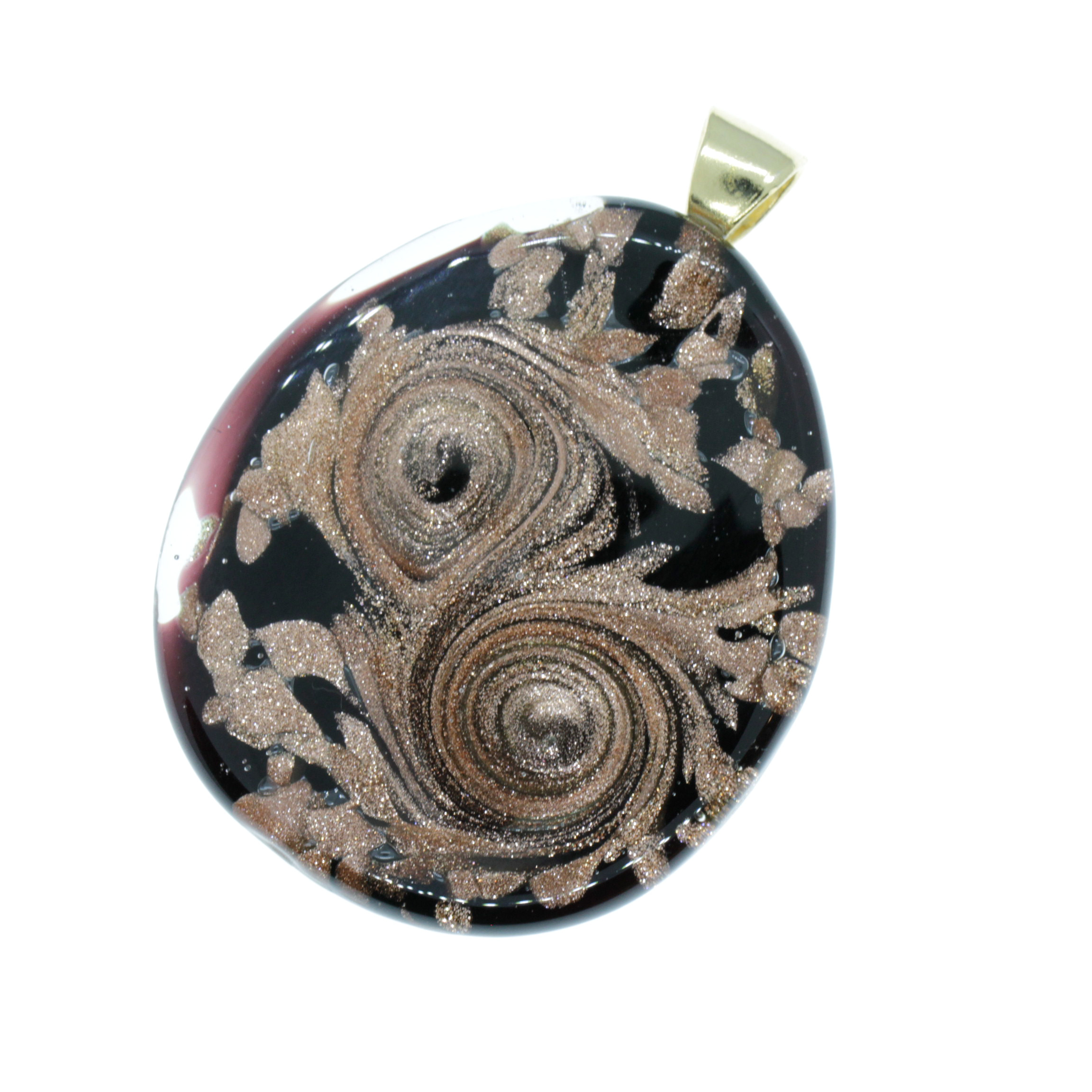 Traumhaft schöner Murano Glas Anhänger "Onorio" -kupfer gold