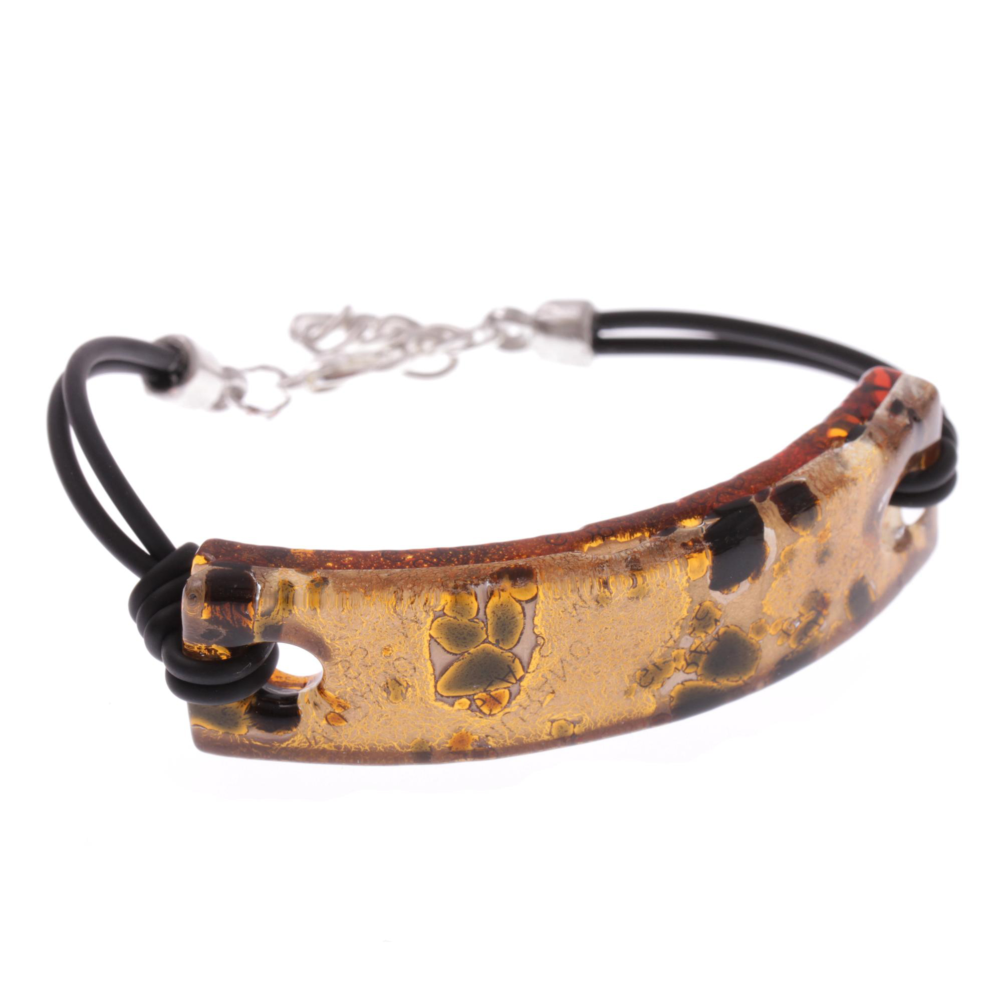 Murano Glas Armband "Livorno"-braun-gold Murano Glas Armband "Livorno"-braun-gold