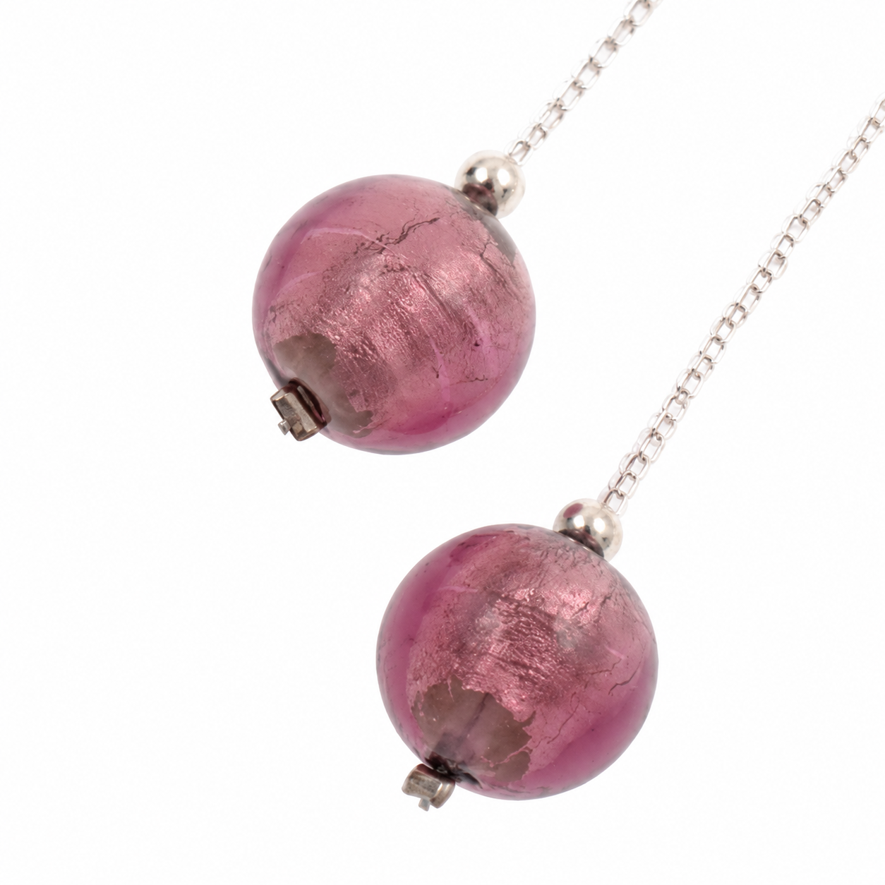 Allesandra Muranoglas Ohrhänger Amethyst/Silber