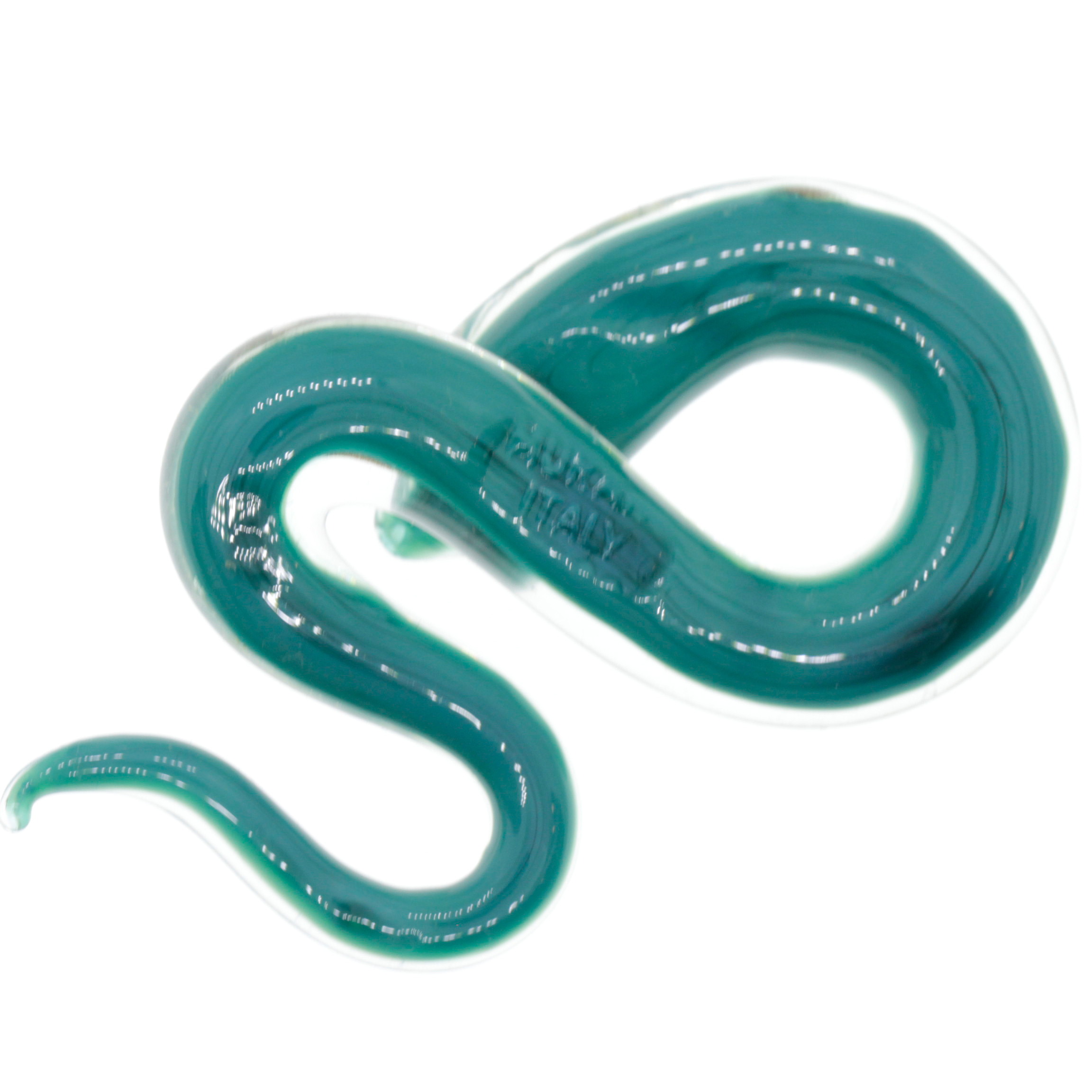 Coda Mezzo Muranoglas Anhänger Türkis/Silber; Muranoglas mit echtem Blattsilber und Kupfer; Metallöse auf Wunsch hypoallergen und hochwertig vergoldet oder versilbert
