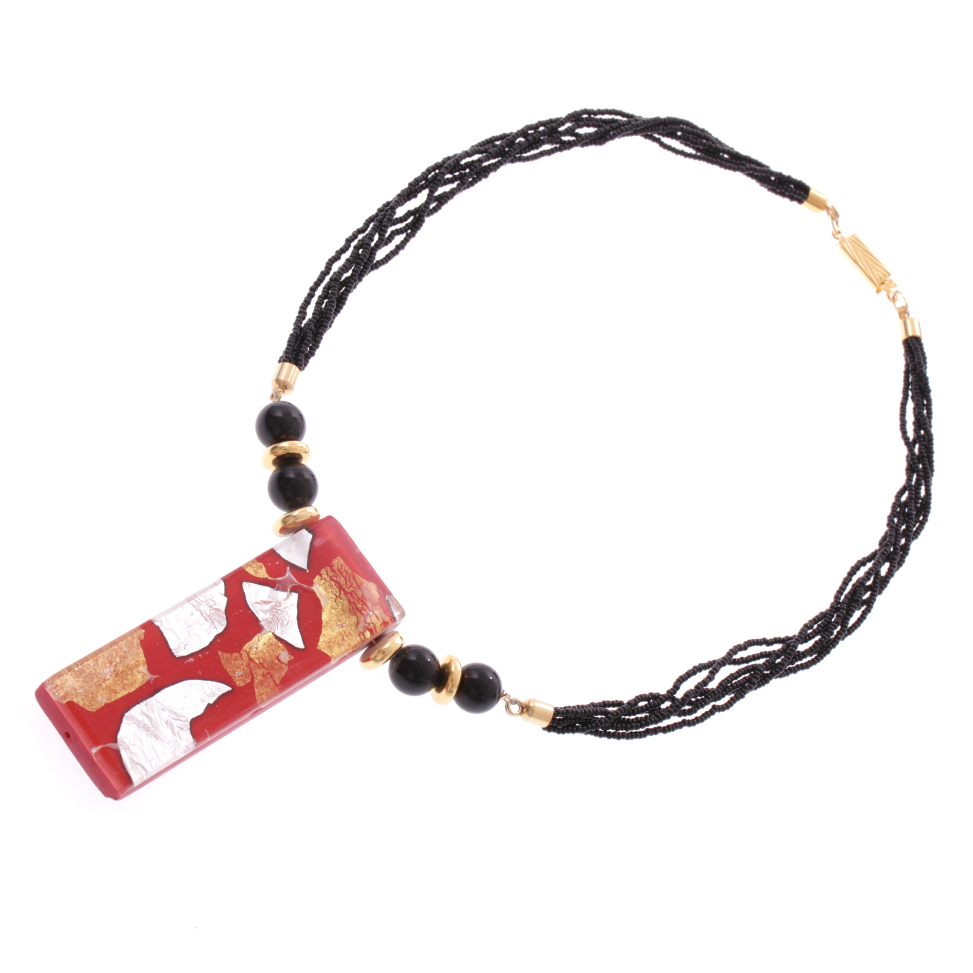Murano Glas Collier "Livorno" Halskette-rot